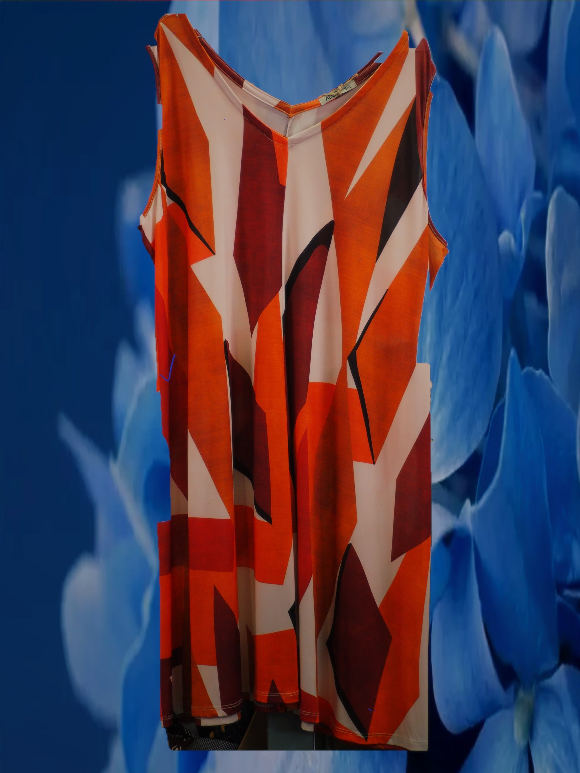 VESTIDO CORTO ROMBOS TIRANTE VUELO