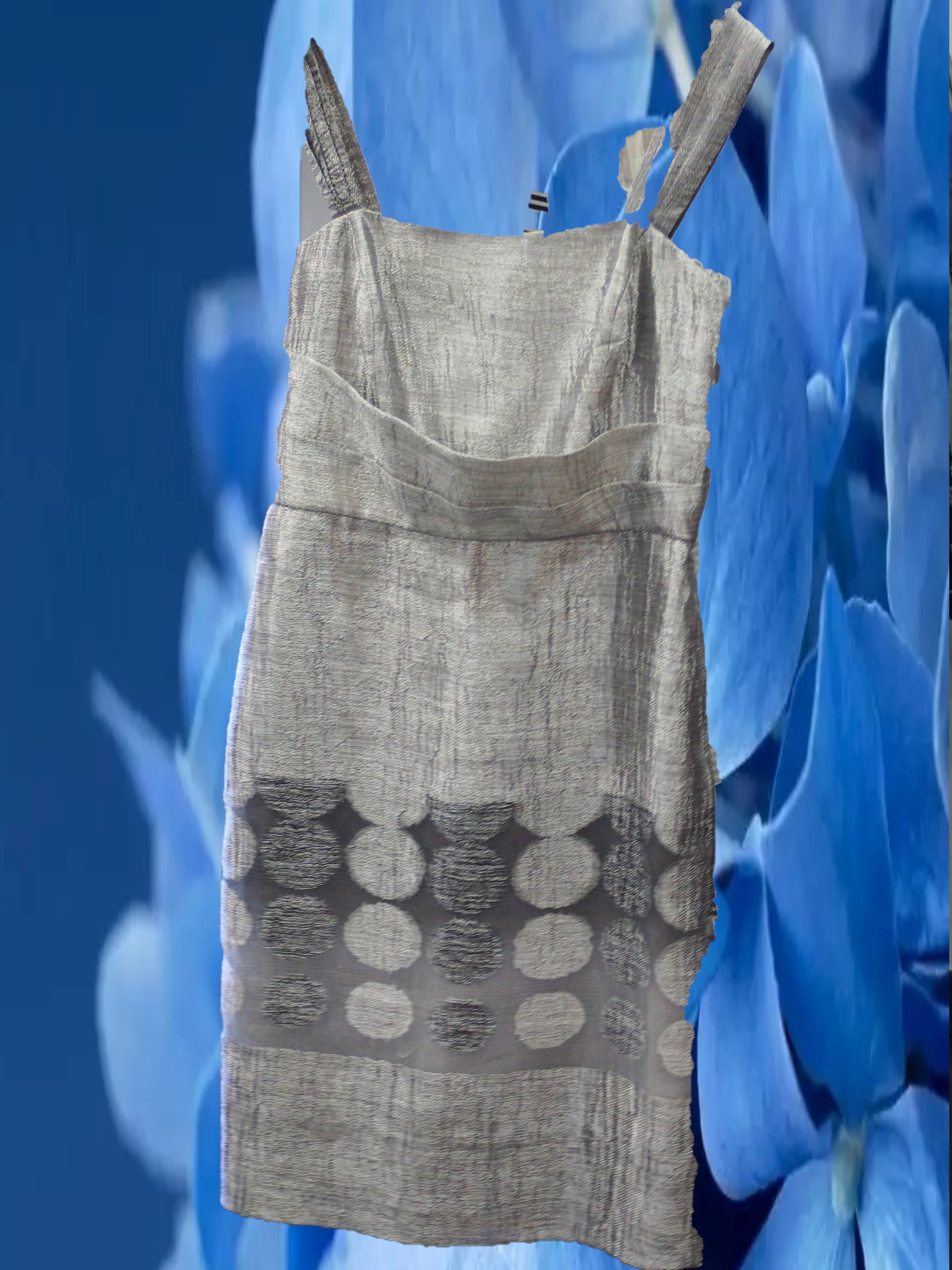 VESTIDO CORTO TIRANTES PLATEADO