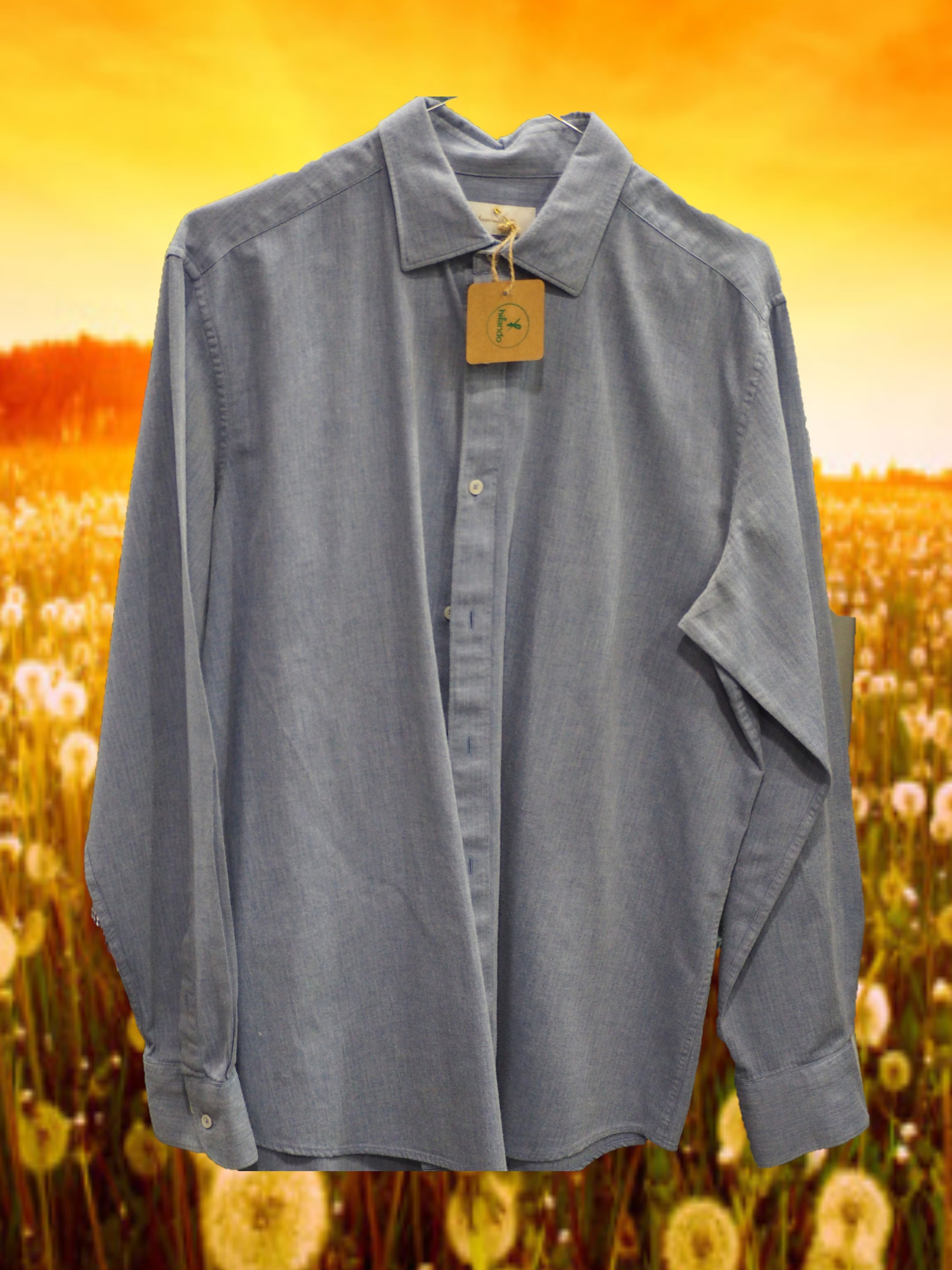CAMISA CABALLERO MANGA LARGA AZUL