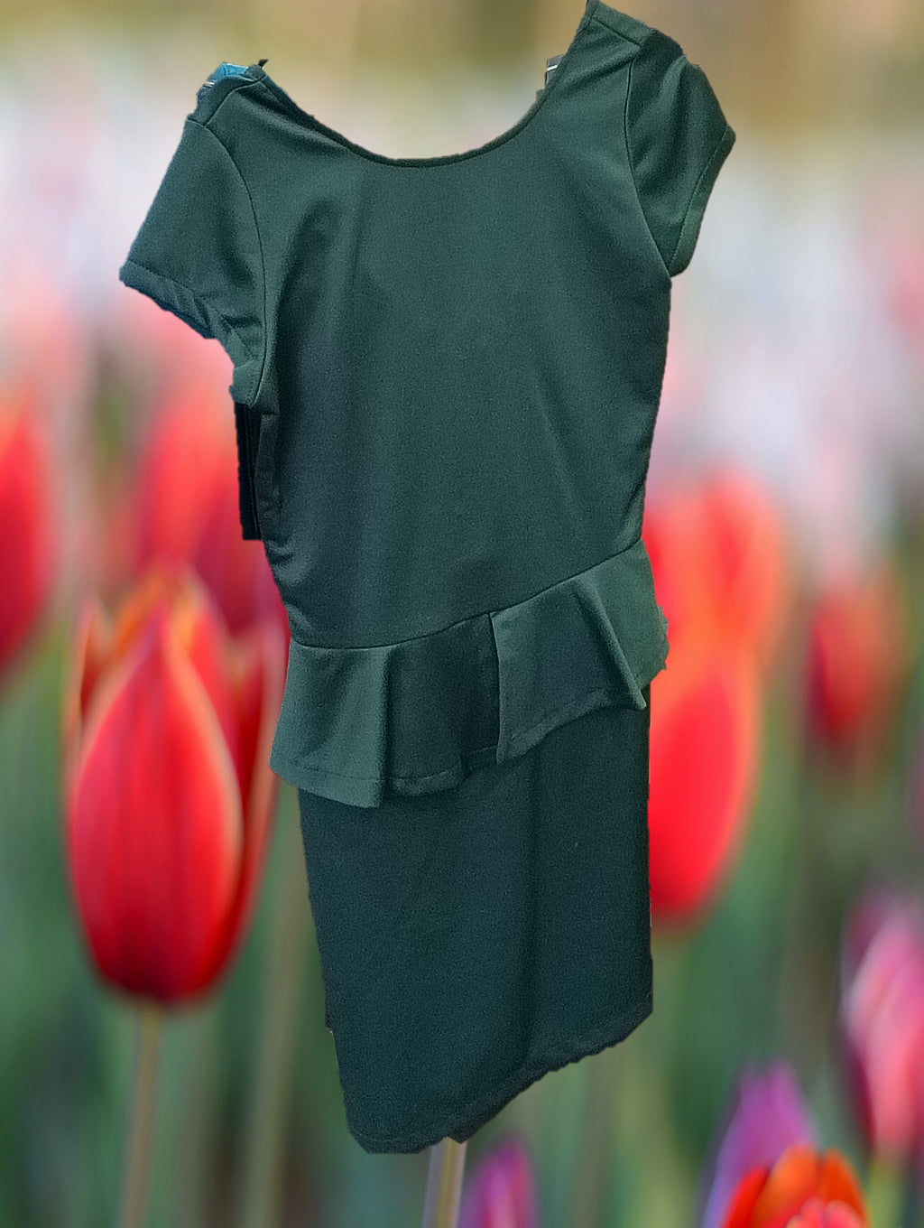 VESTIDO VERDE MANGA CORTA