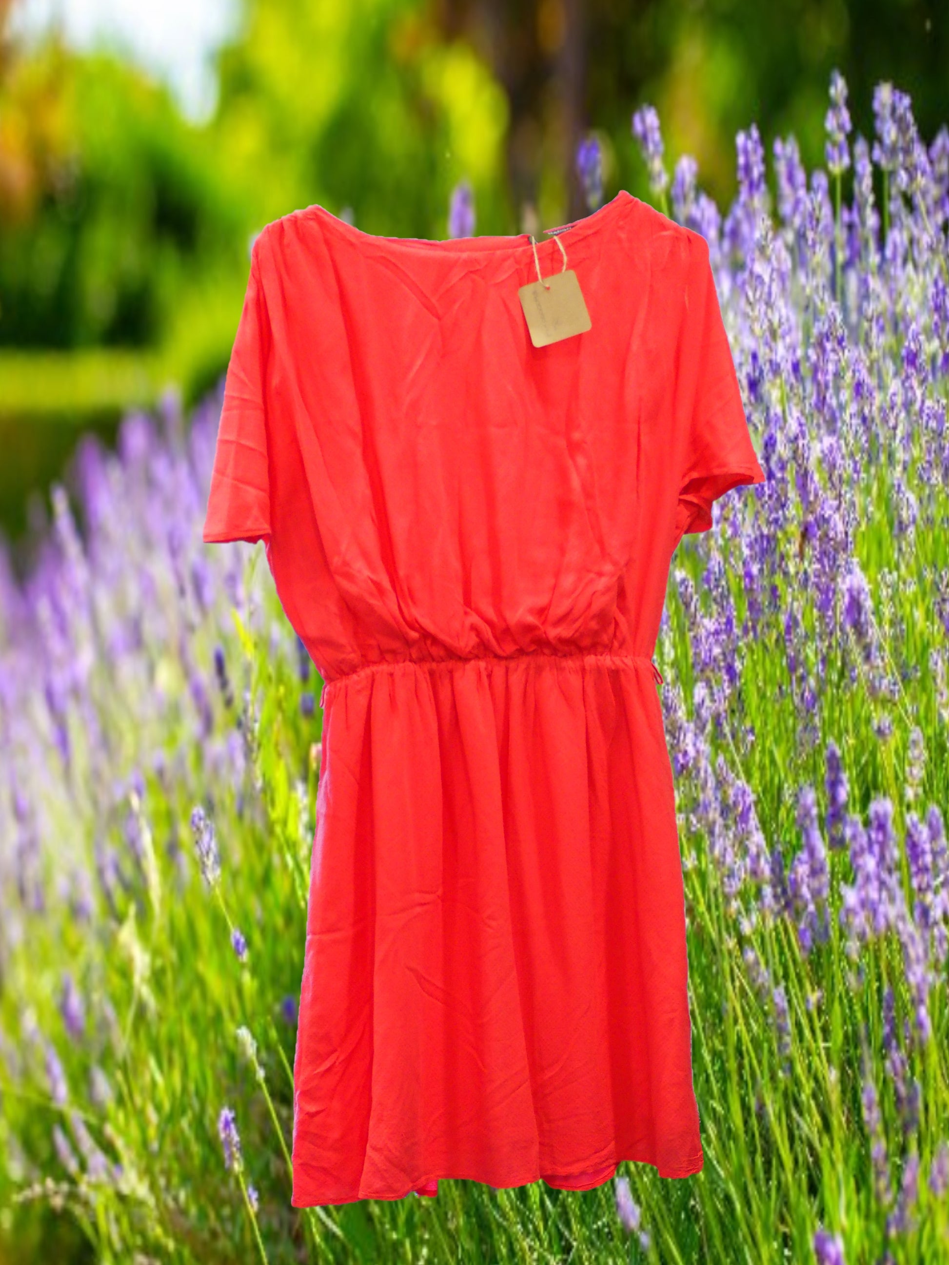 VESTIDO MANGA CORTA ROJO