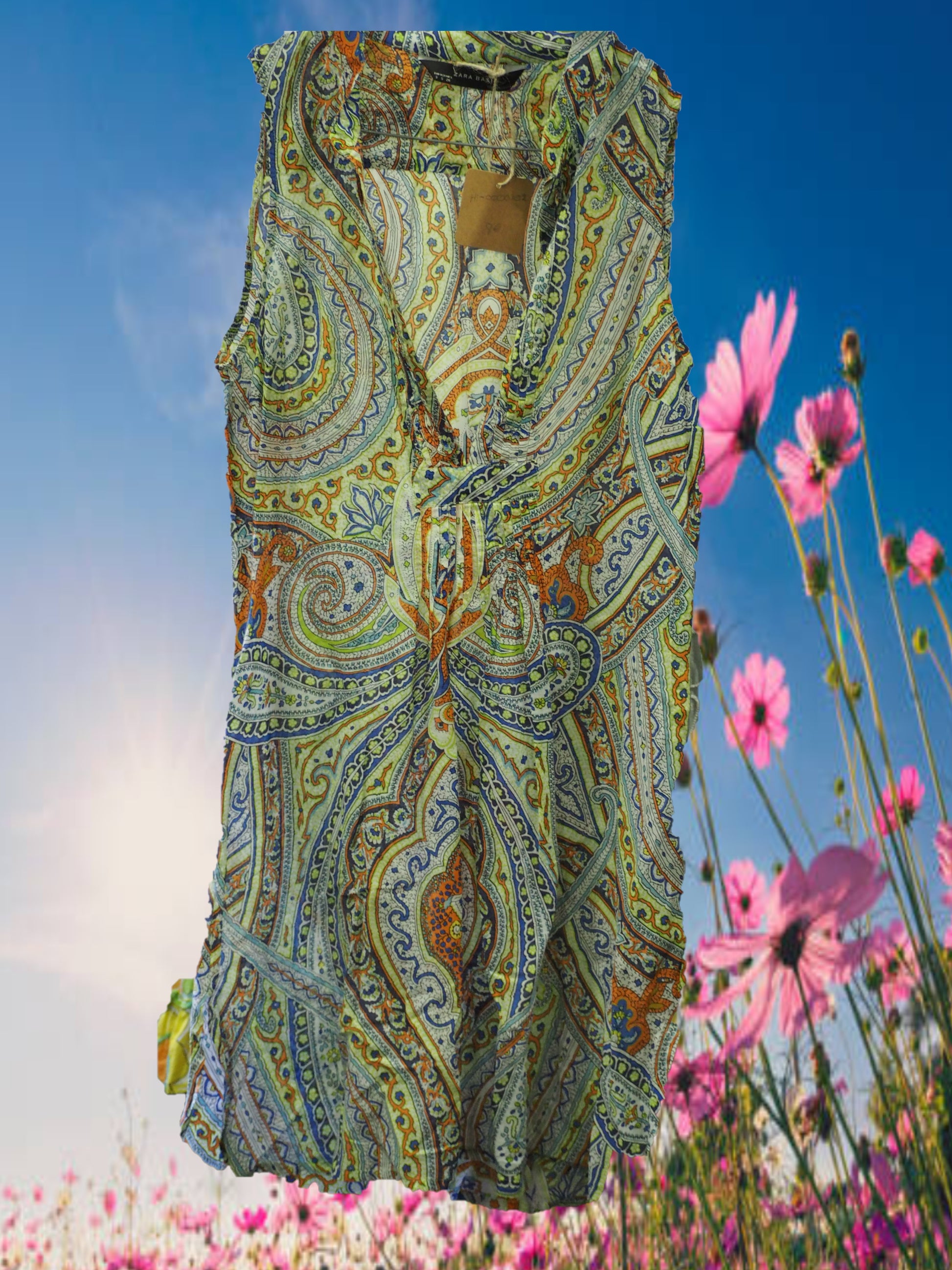VESTIDO VERDE ESTAMPADO