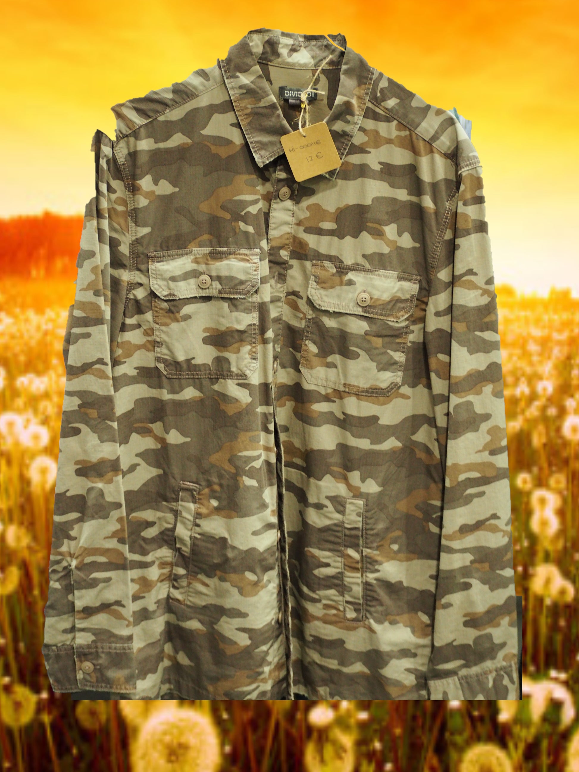 CAMISA CABALLERO MANGA LARGA ESTAMPADO MILITAR