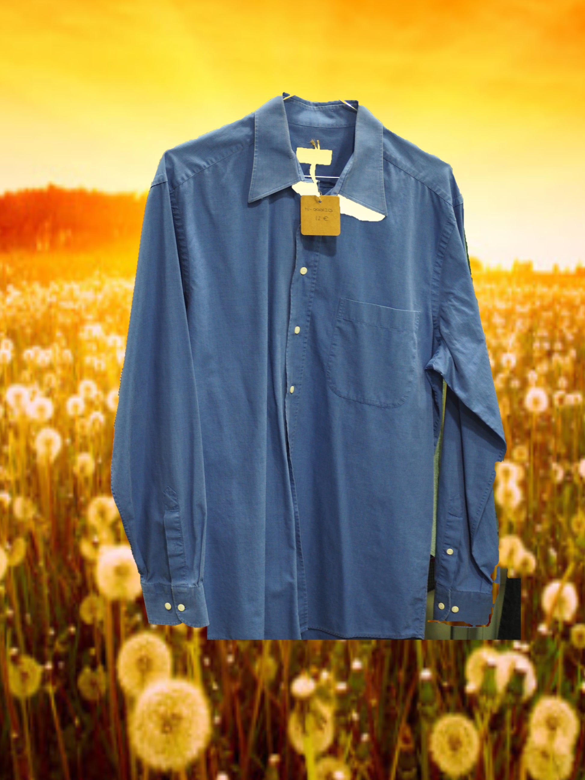 CAMISA CABALLERO MANGA LARGA AZUL