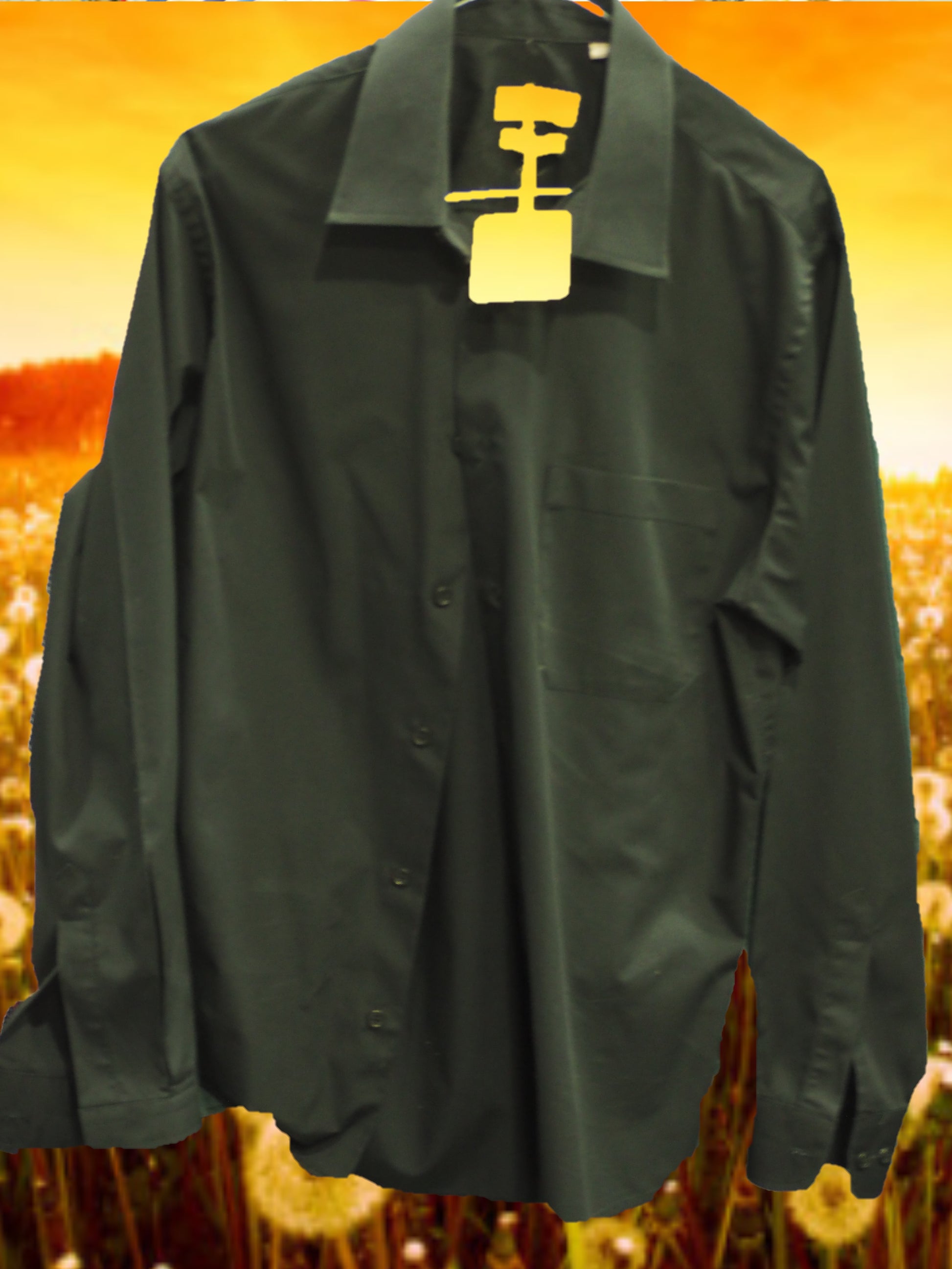 CAMISA CABALLERO MANGA LARGA NEGRA
