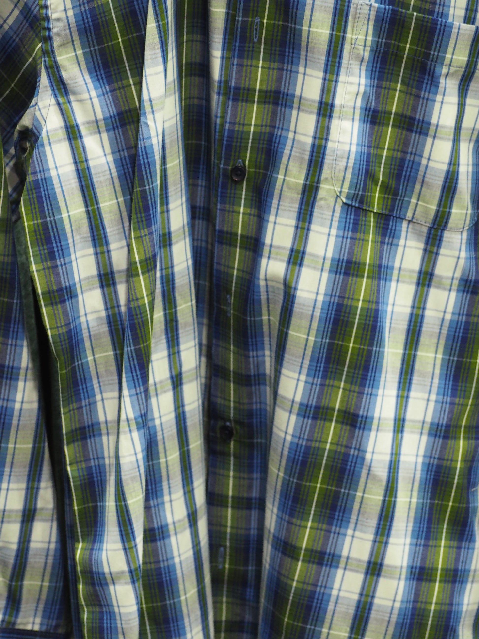 CAMISA CABALLERO MANGA LARGA CUADROS AZULES Y VERDES