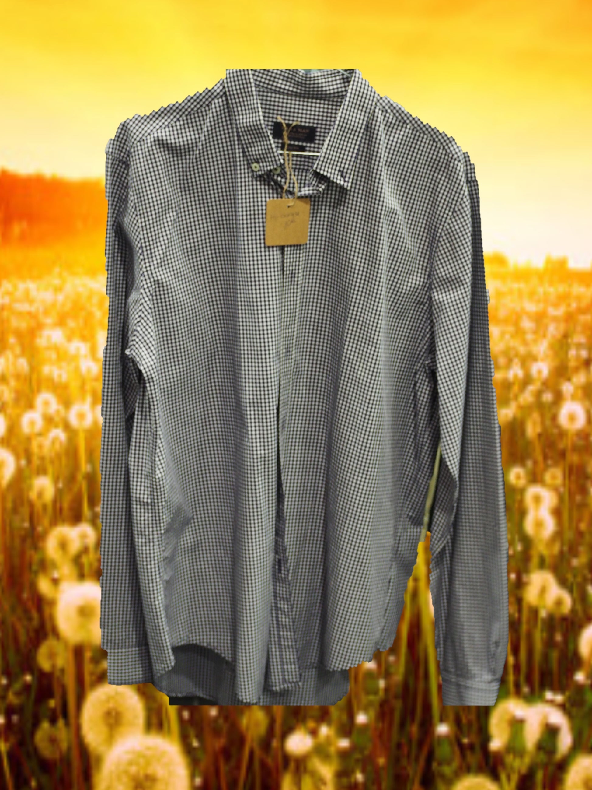 CAMISA CABALLERO MANGA LARGA CUADROS AZULES