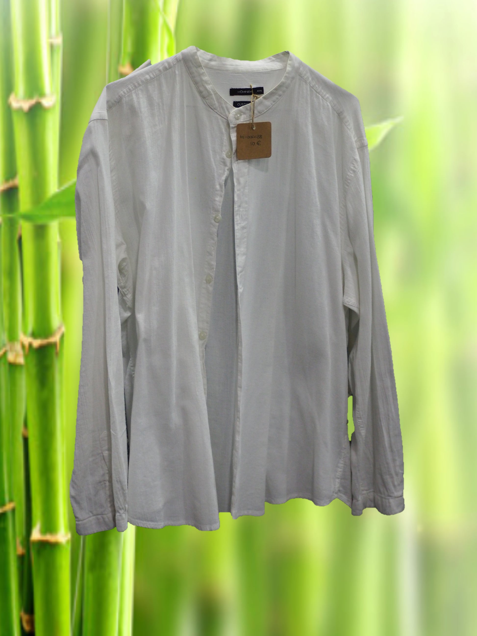 CAMISA CABALLERO MANGA LARGA BLANCA CUELLO MAO