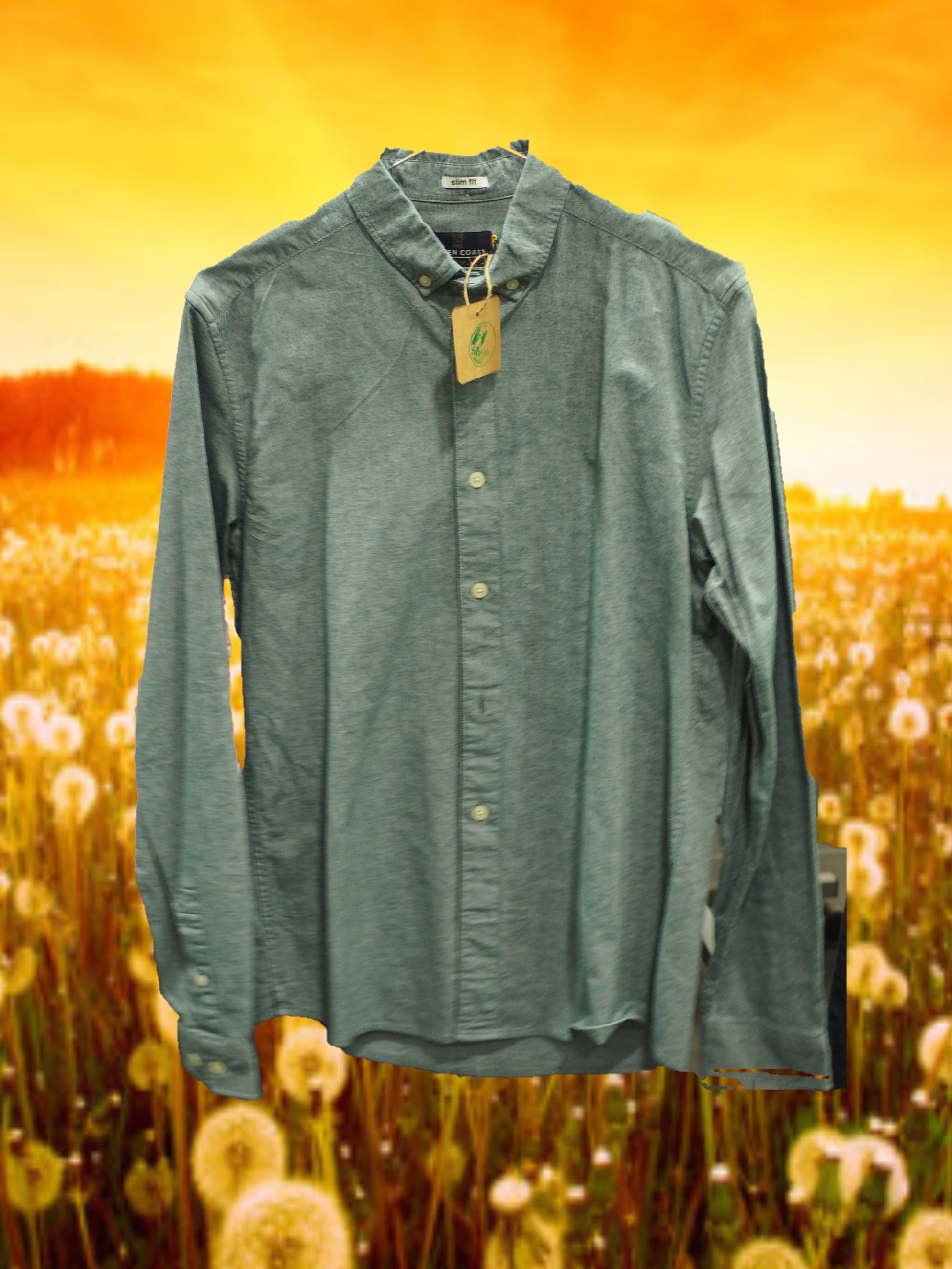 CAMISA CABALLERO MANGA LARGA VERDE