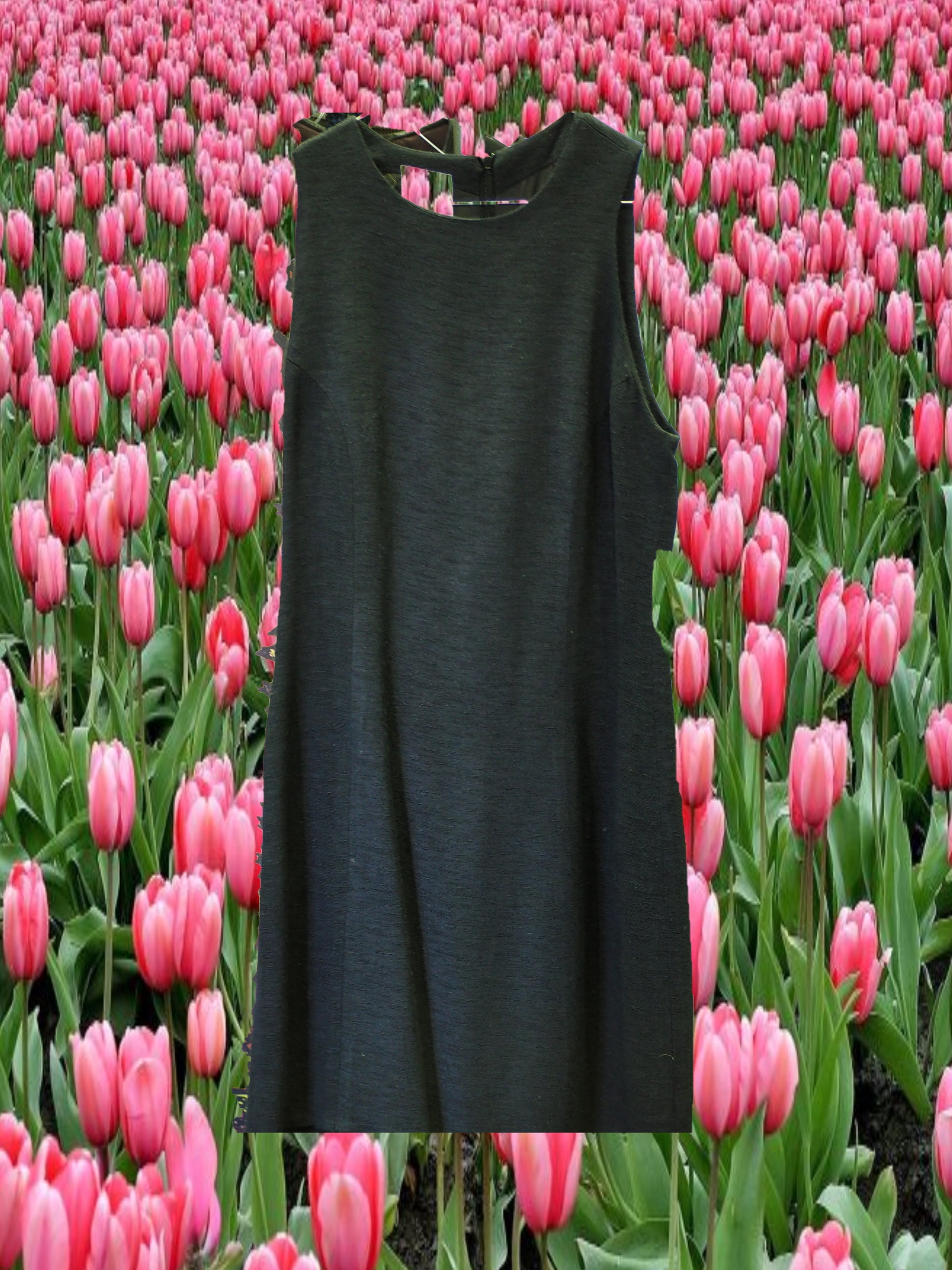 VESTIDO MIDI DE TIRANTES AZUL MARINO