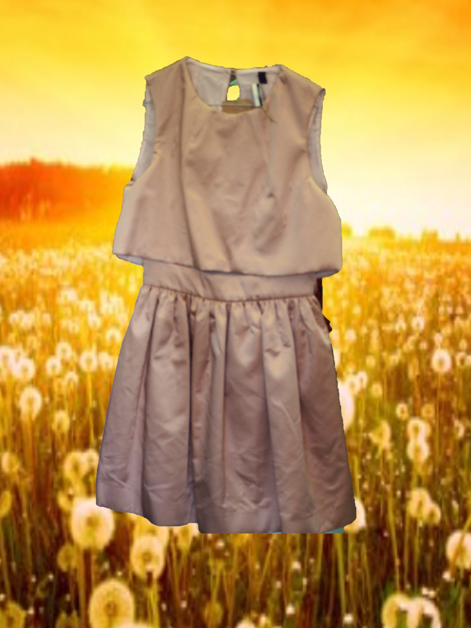 VESTIDO MIDI ROSA PALO DE FIESTA SIN MANGAS