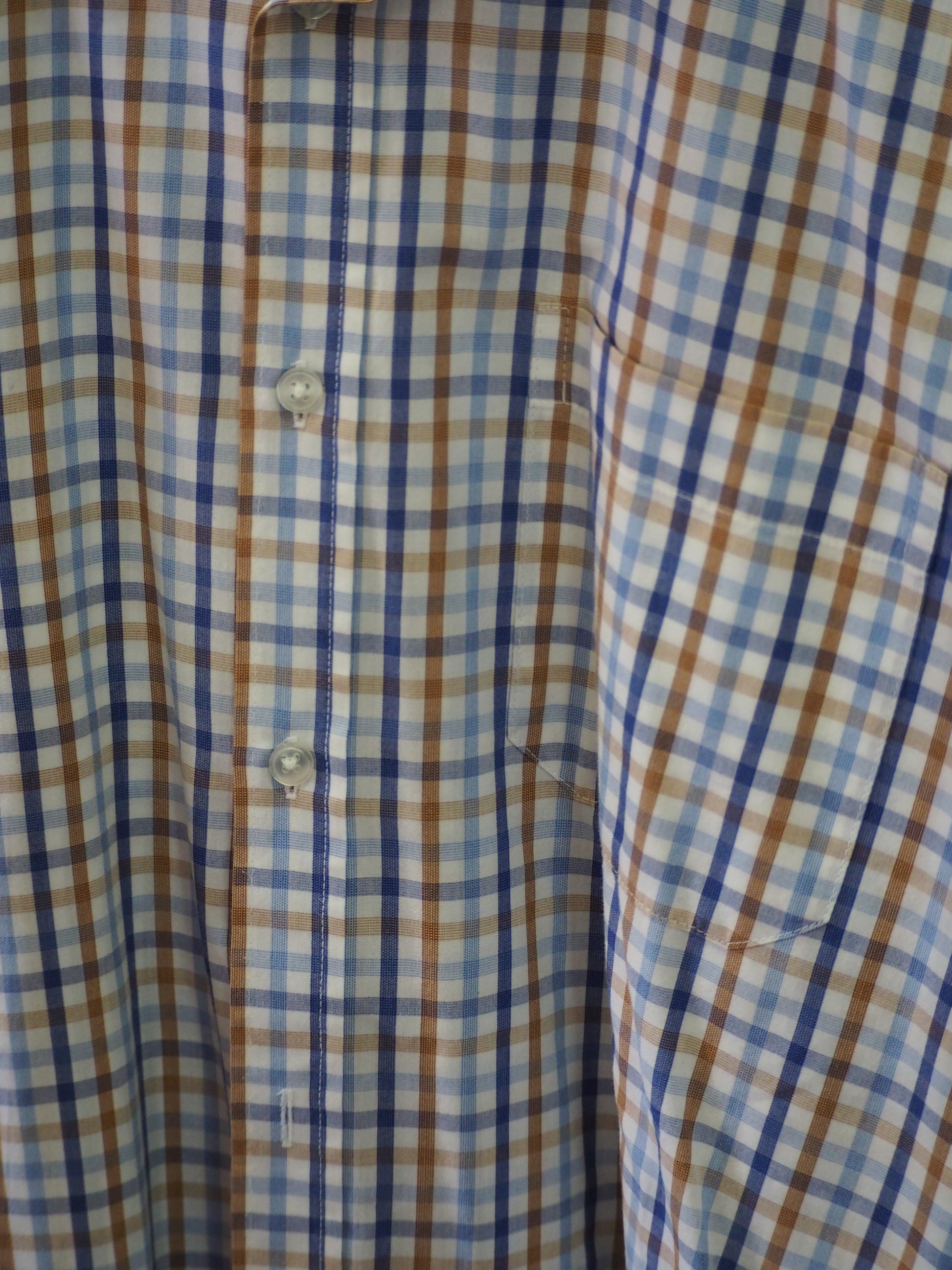 CAMISA MANGA CORTA CABALLERO BLANCA CON CUADROS