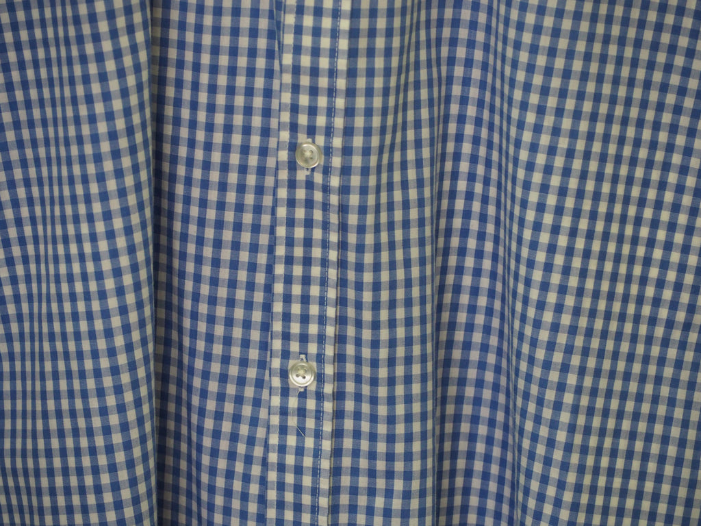 CAMISA MANGA CORTA CABALLERO BLANCA CON CUADROS AZULES