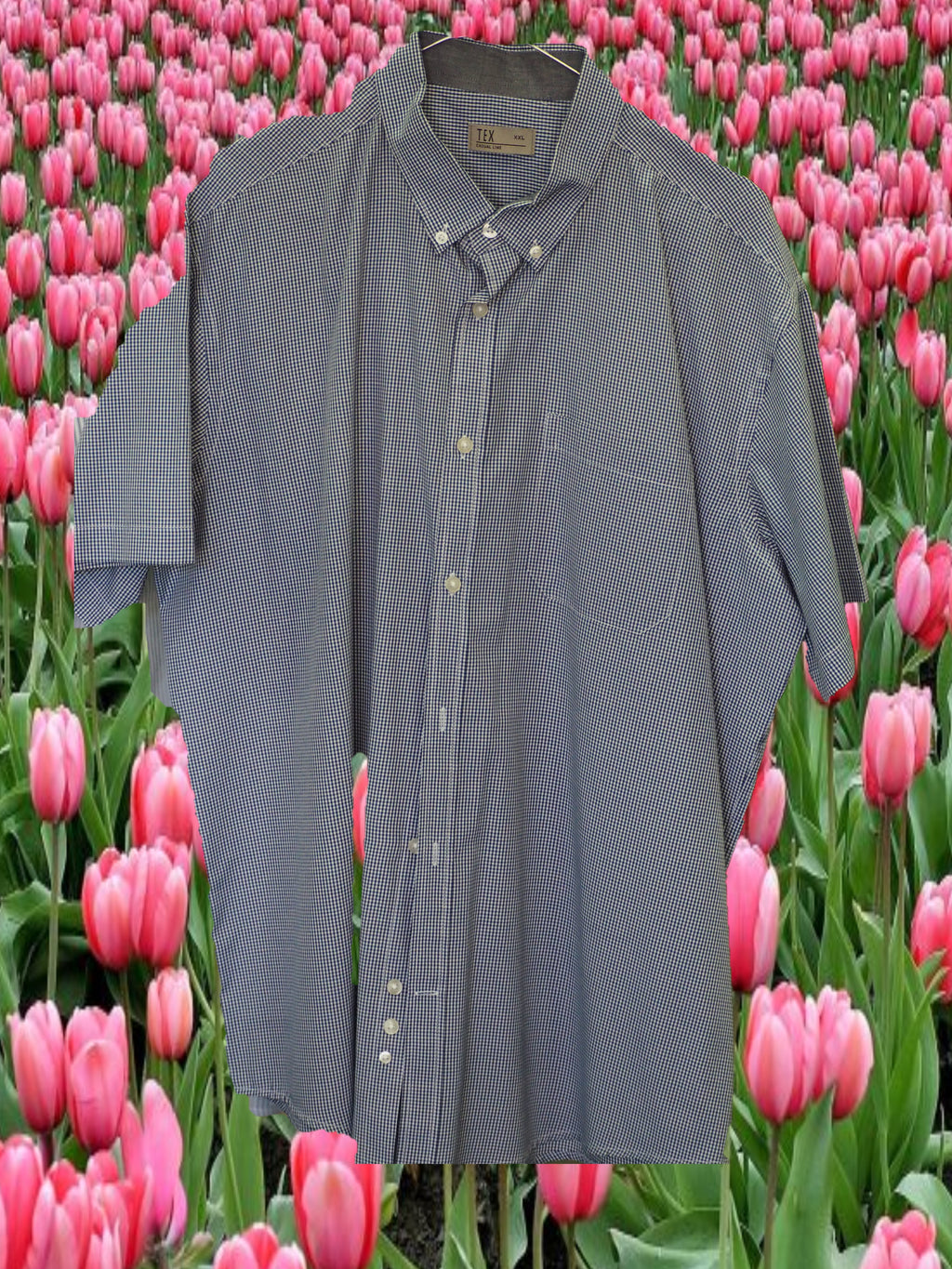 CAMISA MANGA CORTA CABALLERO CON CUADROS AZULES