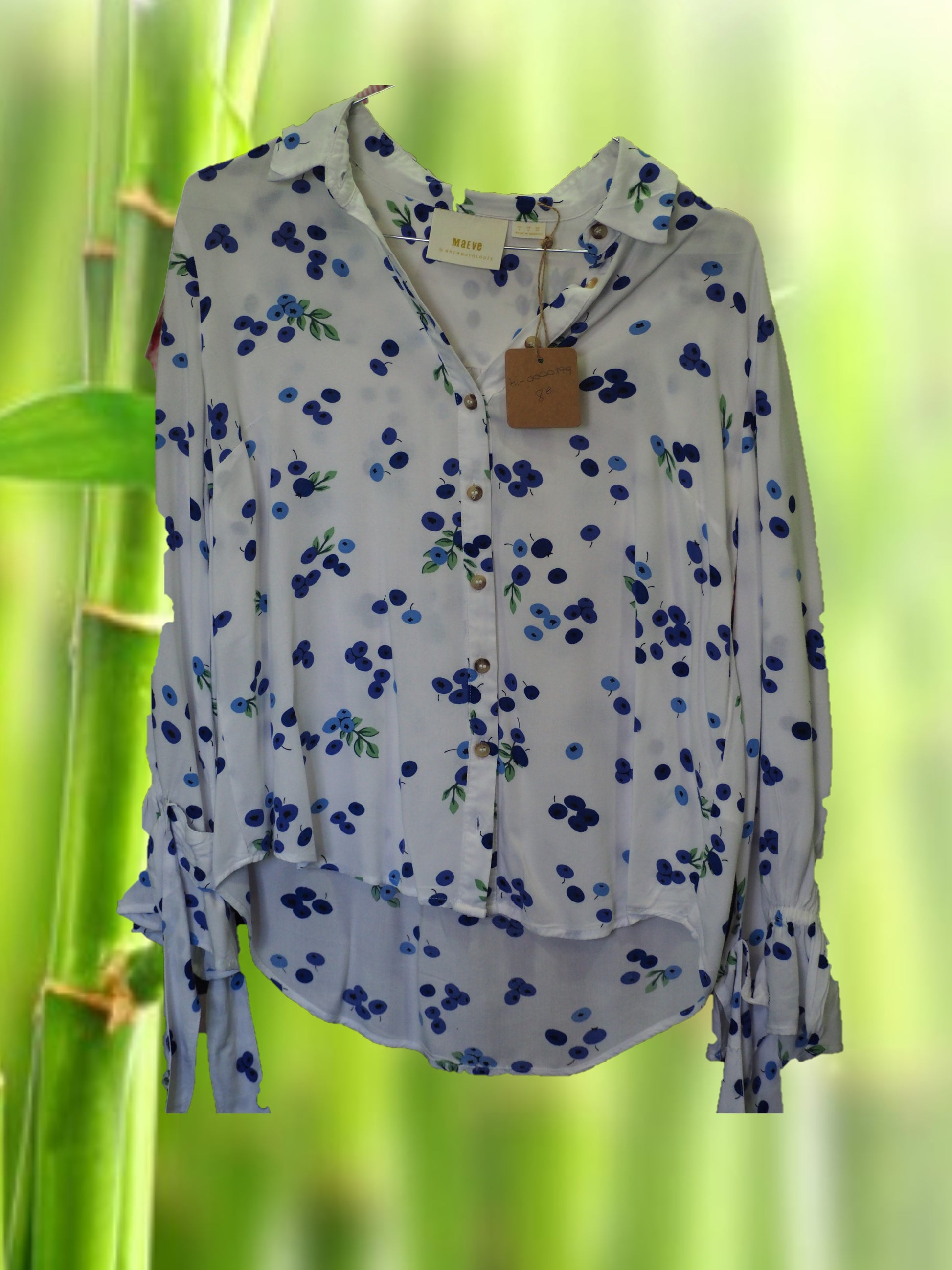 CAMISA SEÑORA MANGA LARGA BLANCA CON ESTAMPADO