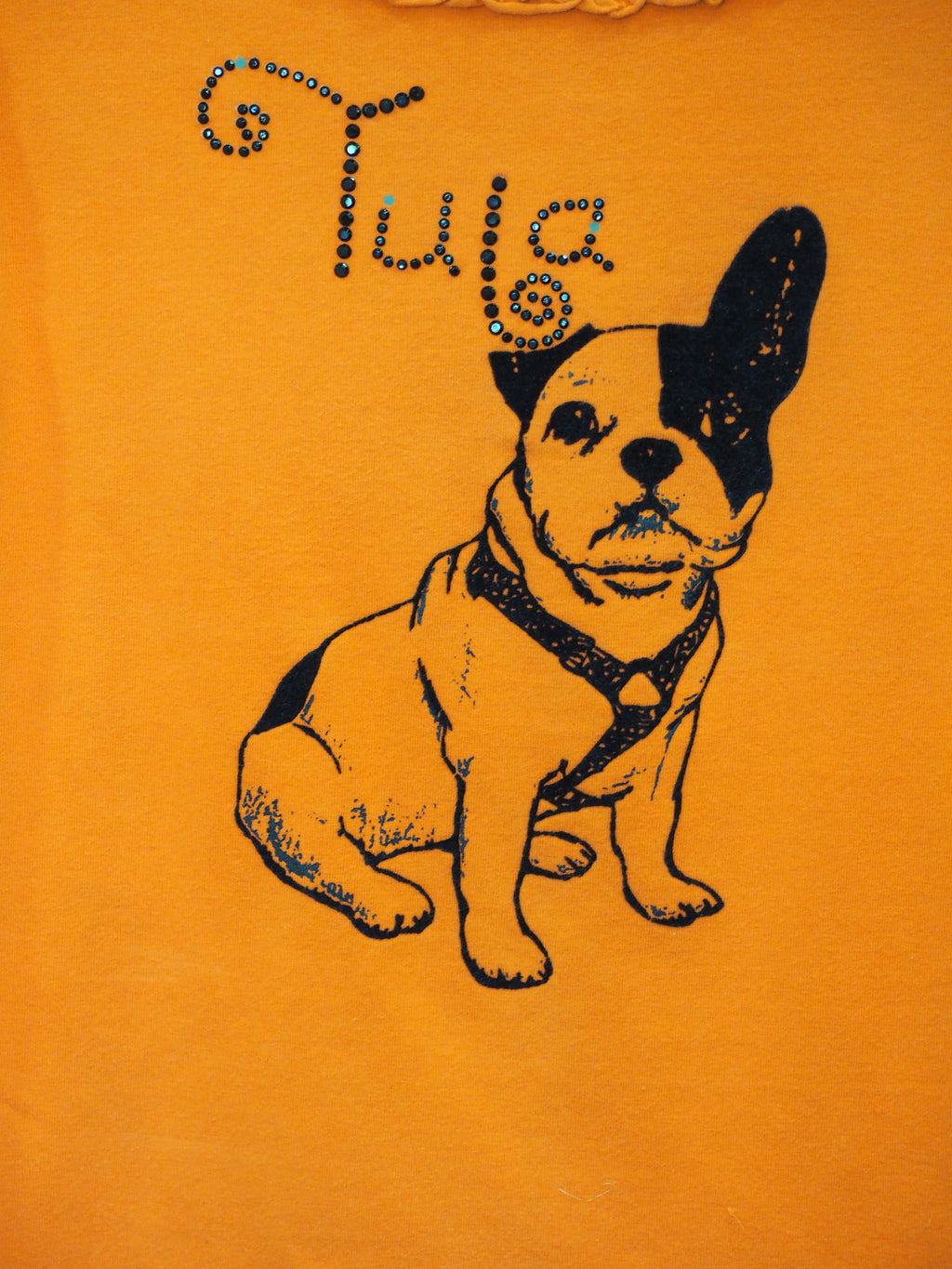 CAMISETA SEÑORA MANGA LARGA NARANJA CON ESTAMPADO