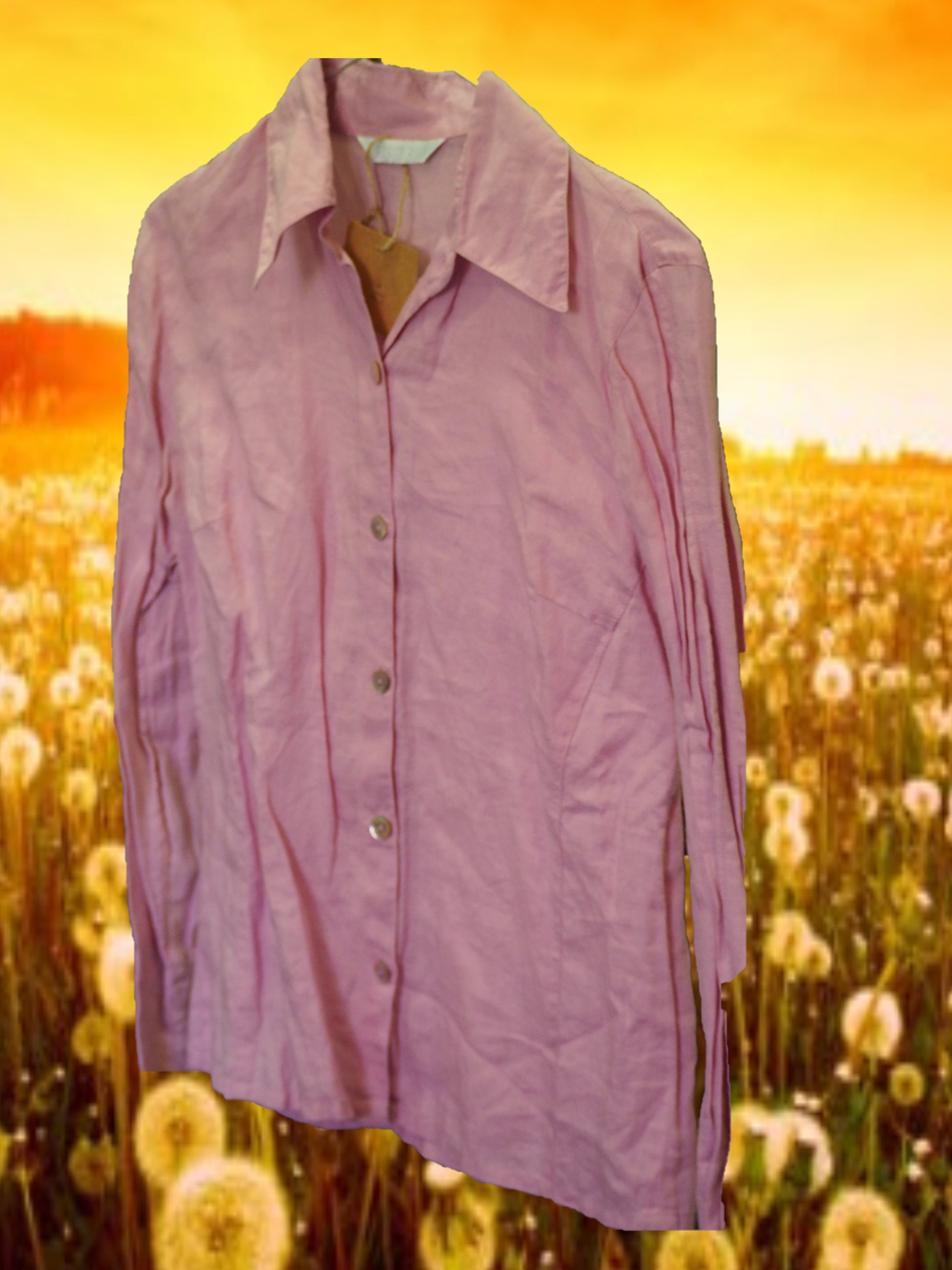 CAMISA SEÑORA MANGA LARGA ROSA