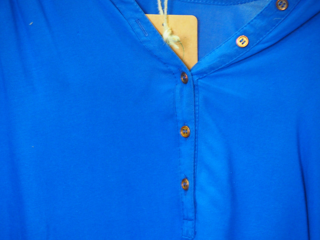 BLUSA MANGA LARGA AZUL MARINO SEDA