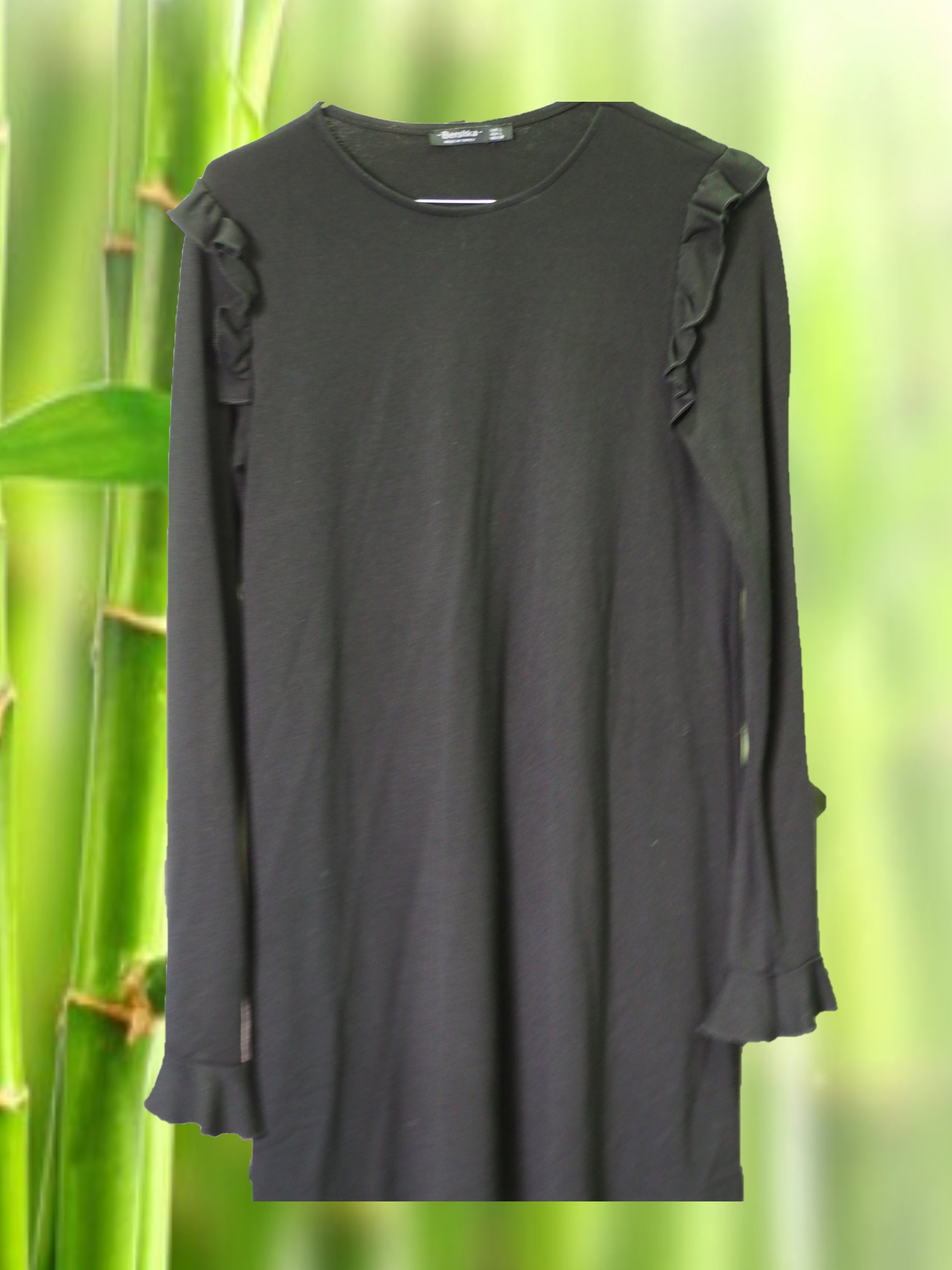 VESTIDO  MANGA LARGA  NEGRO