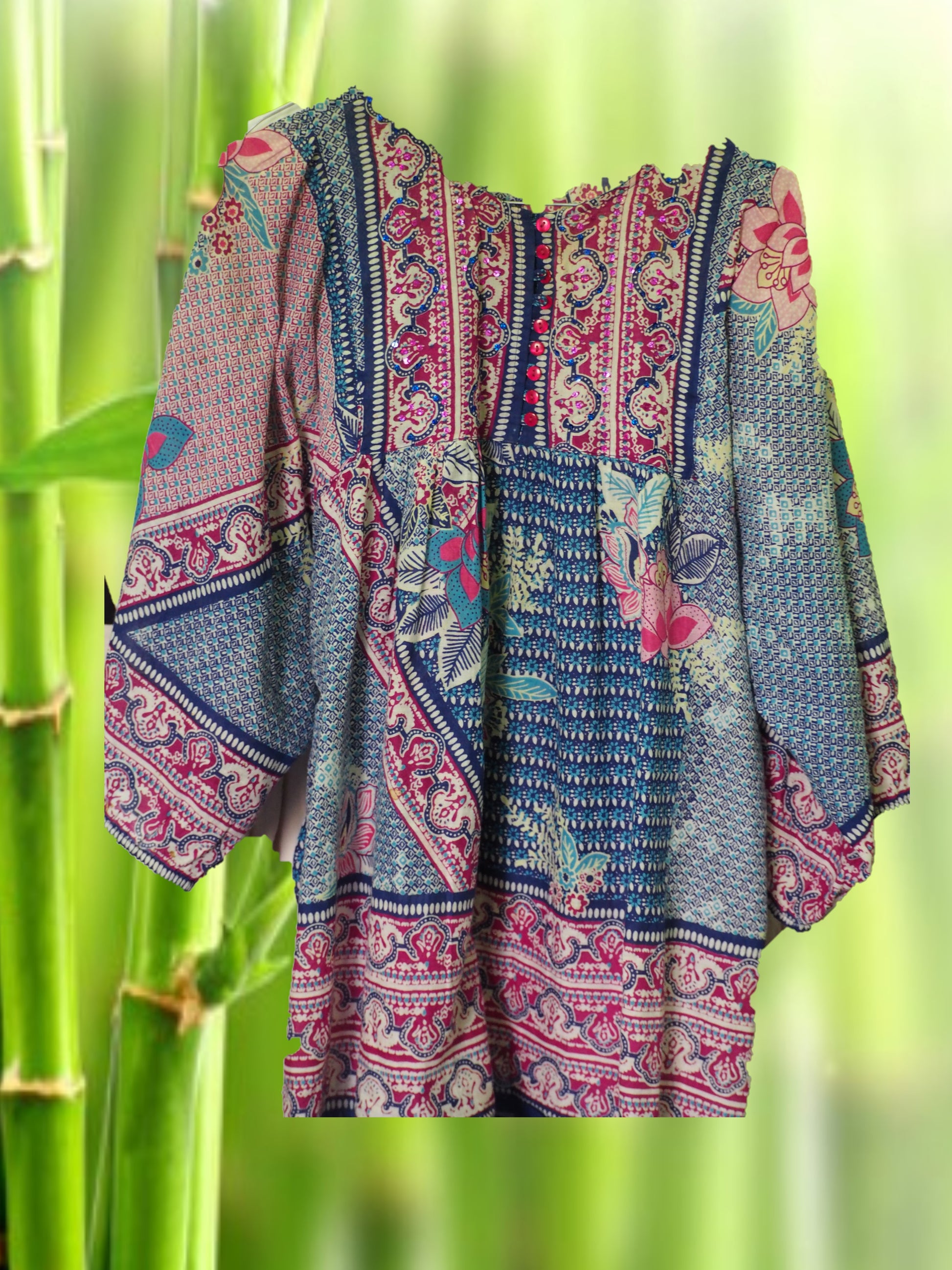 CAMISA SEÑORA MANGA LARGA ESTILO ETNICO
