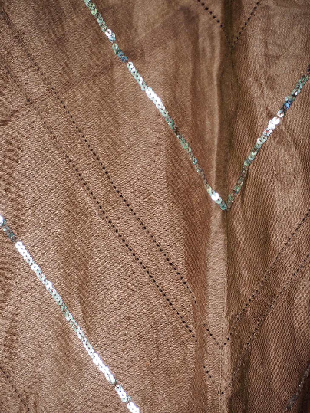 FALDA CORTA MARRON CON LENTEJUELAS