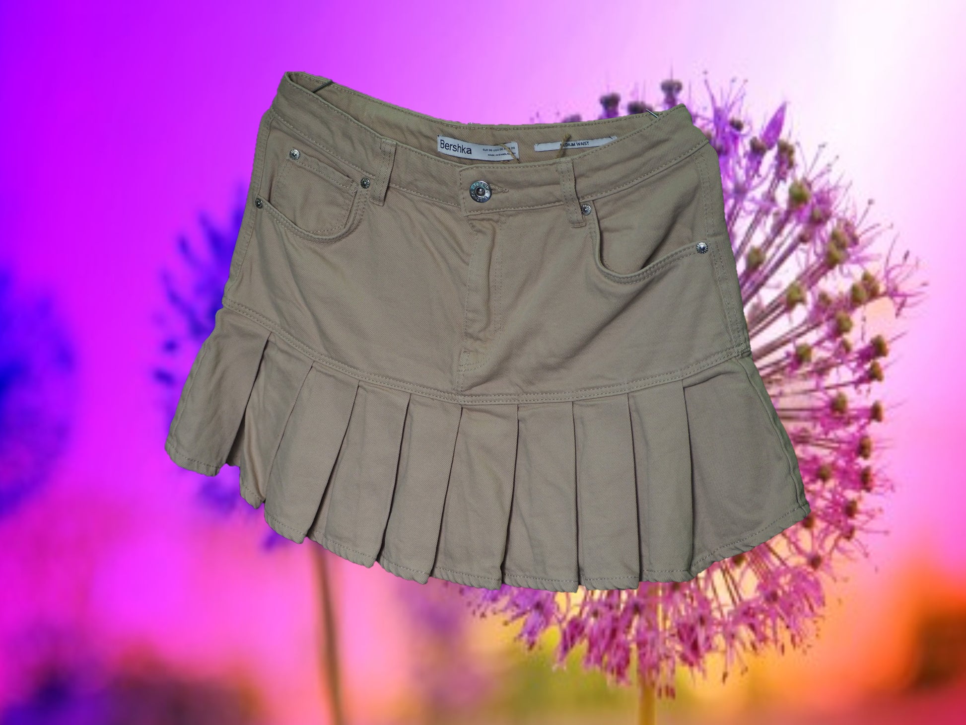 FALDA CORTA VAQUERA COLOR BEIGE