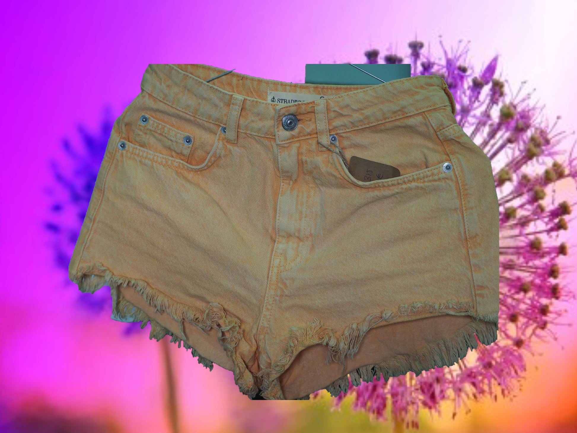 PANTALÓN CORTO MUJER VAQUERO NARANJA