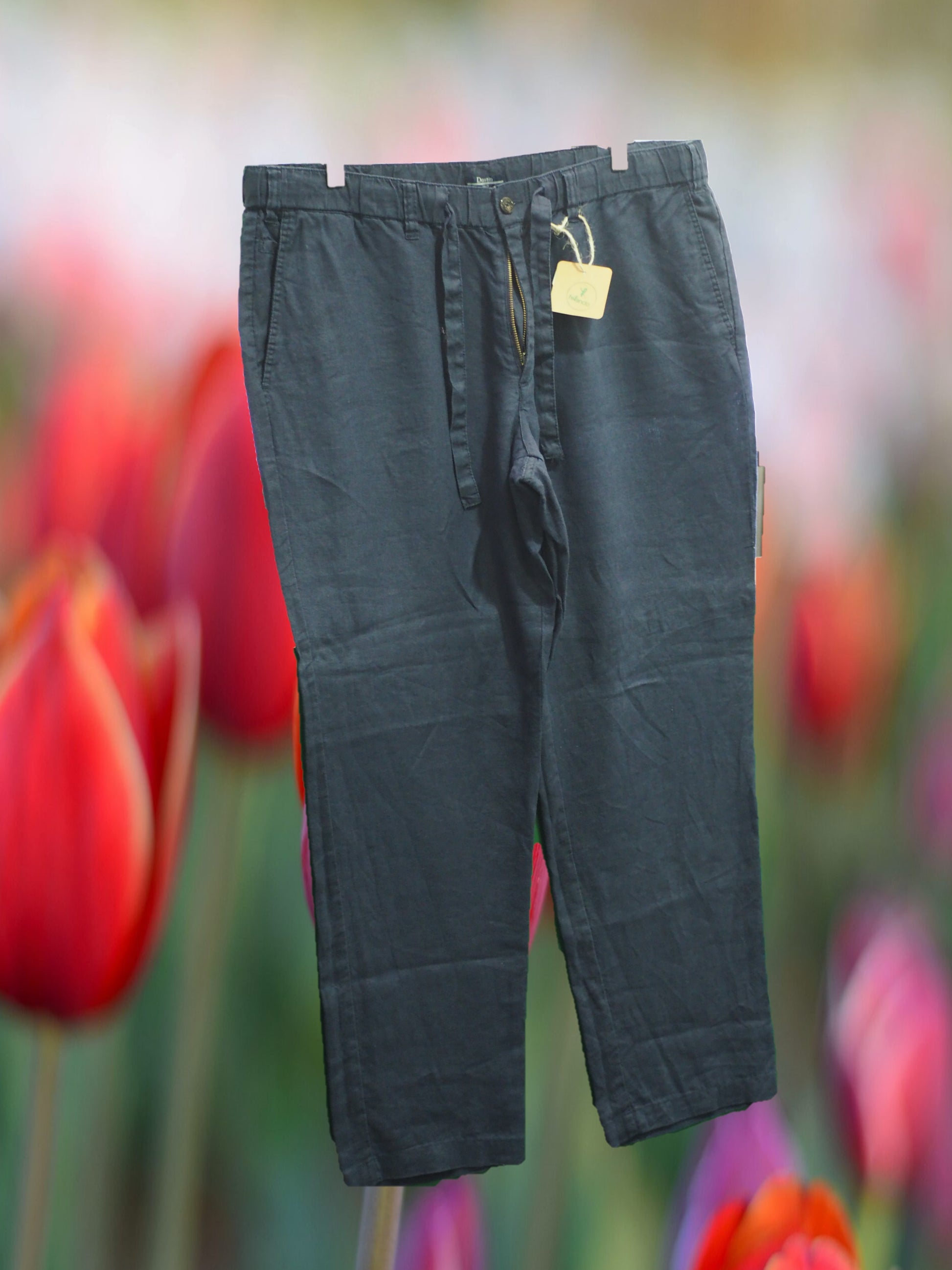 PANTALÓN MUJER AZUL MARINO DE LINO