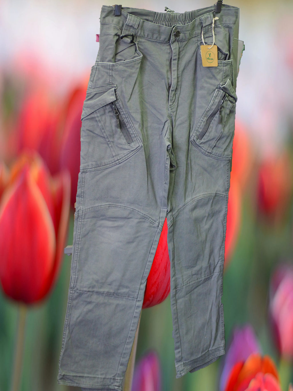 PANTALÓN HOMBRE GRIS MULTIBOLSILLOS