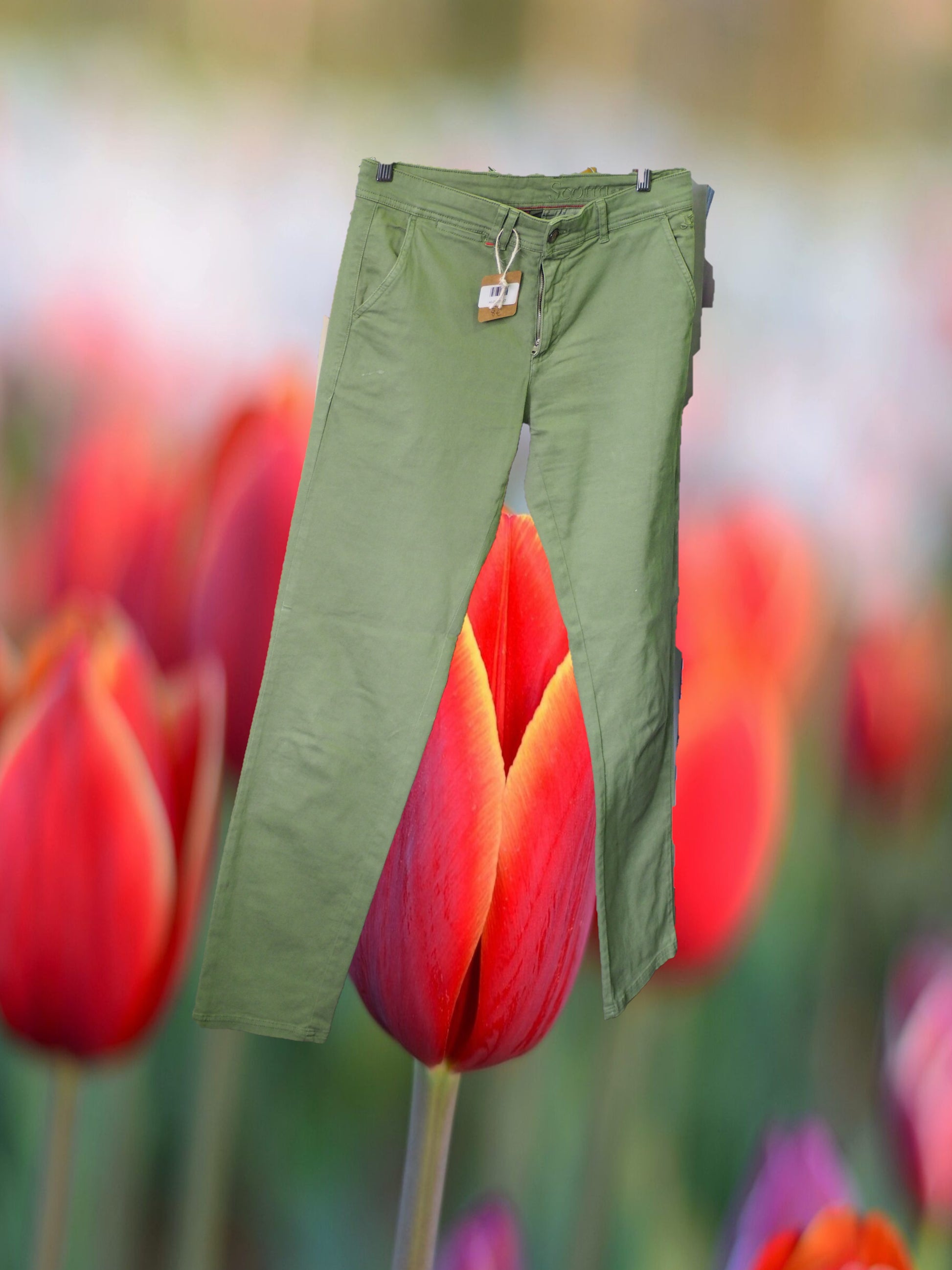 PANTALÓN MUJER DE VESTIR VERDE
