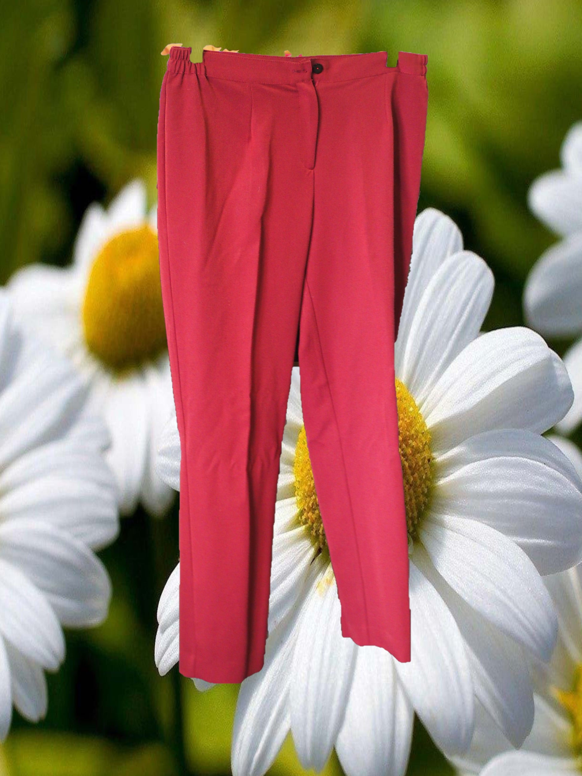 PANTALÓN MUJER DE VESTIR GRANATE
