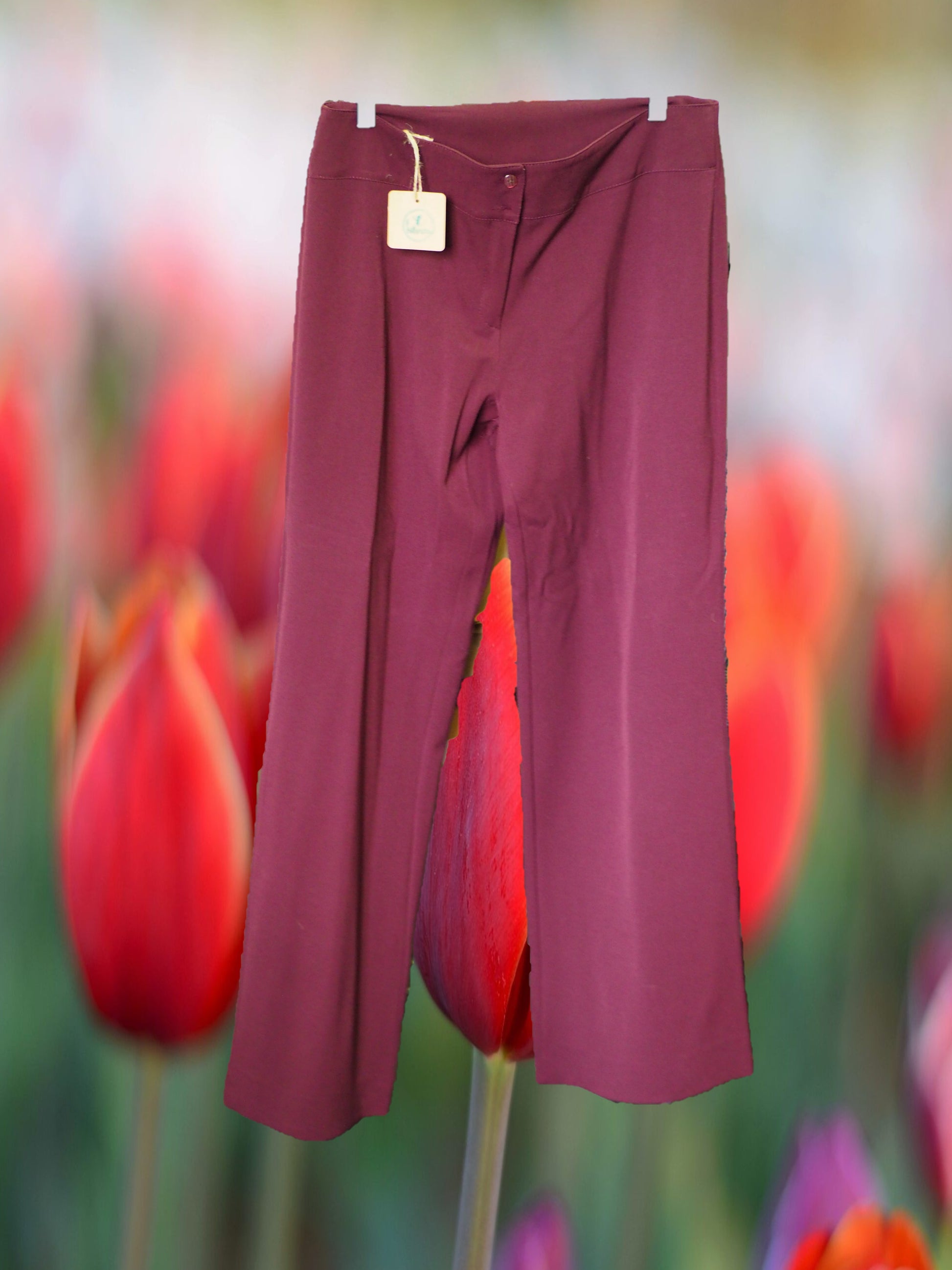 PANTALÓN MUJER DE VESTIR GRANATE