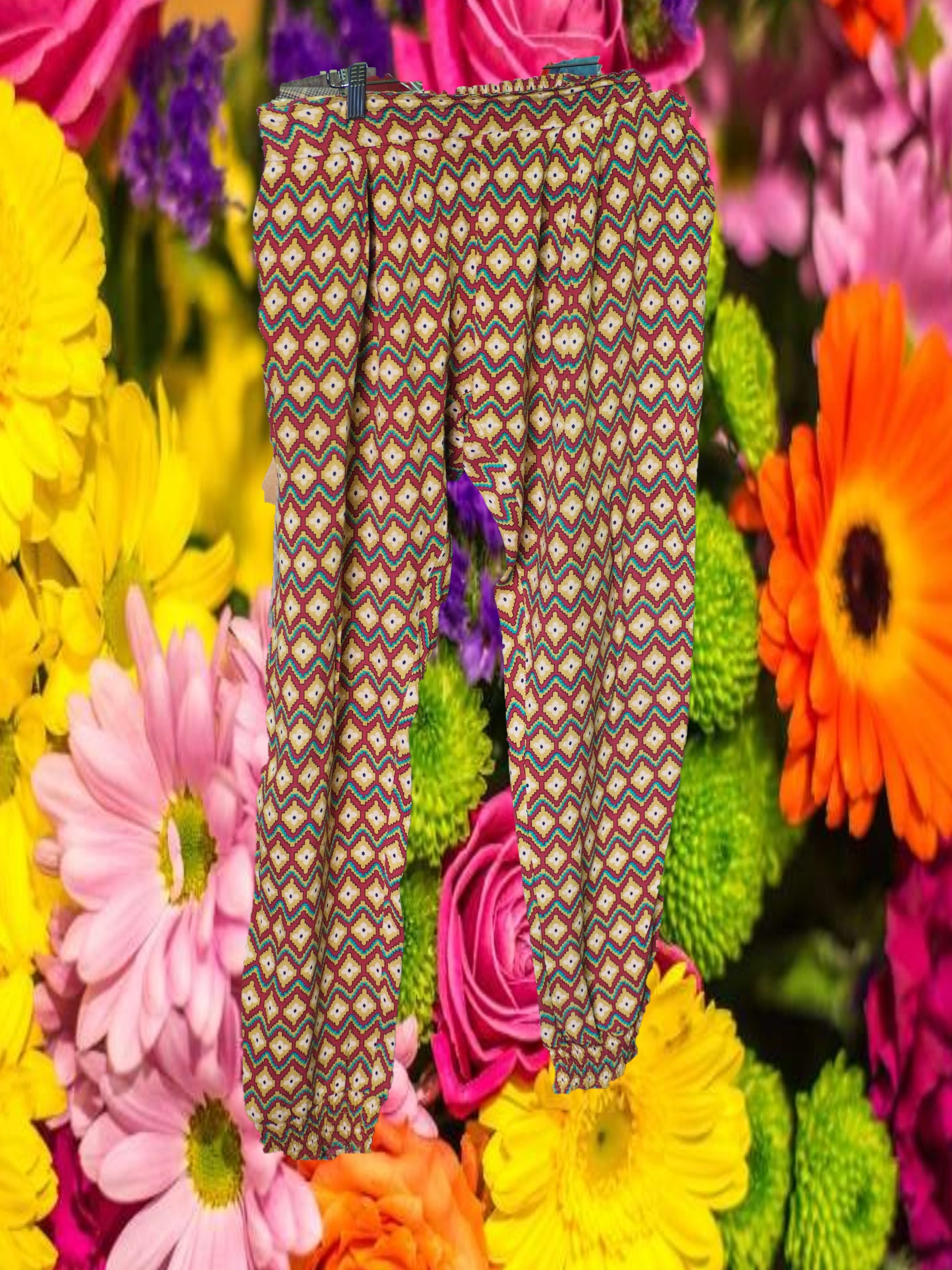 PANTALÓN MUJER DE TELA MULTICOLOR