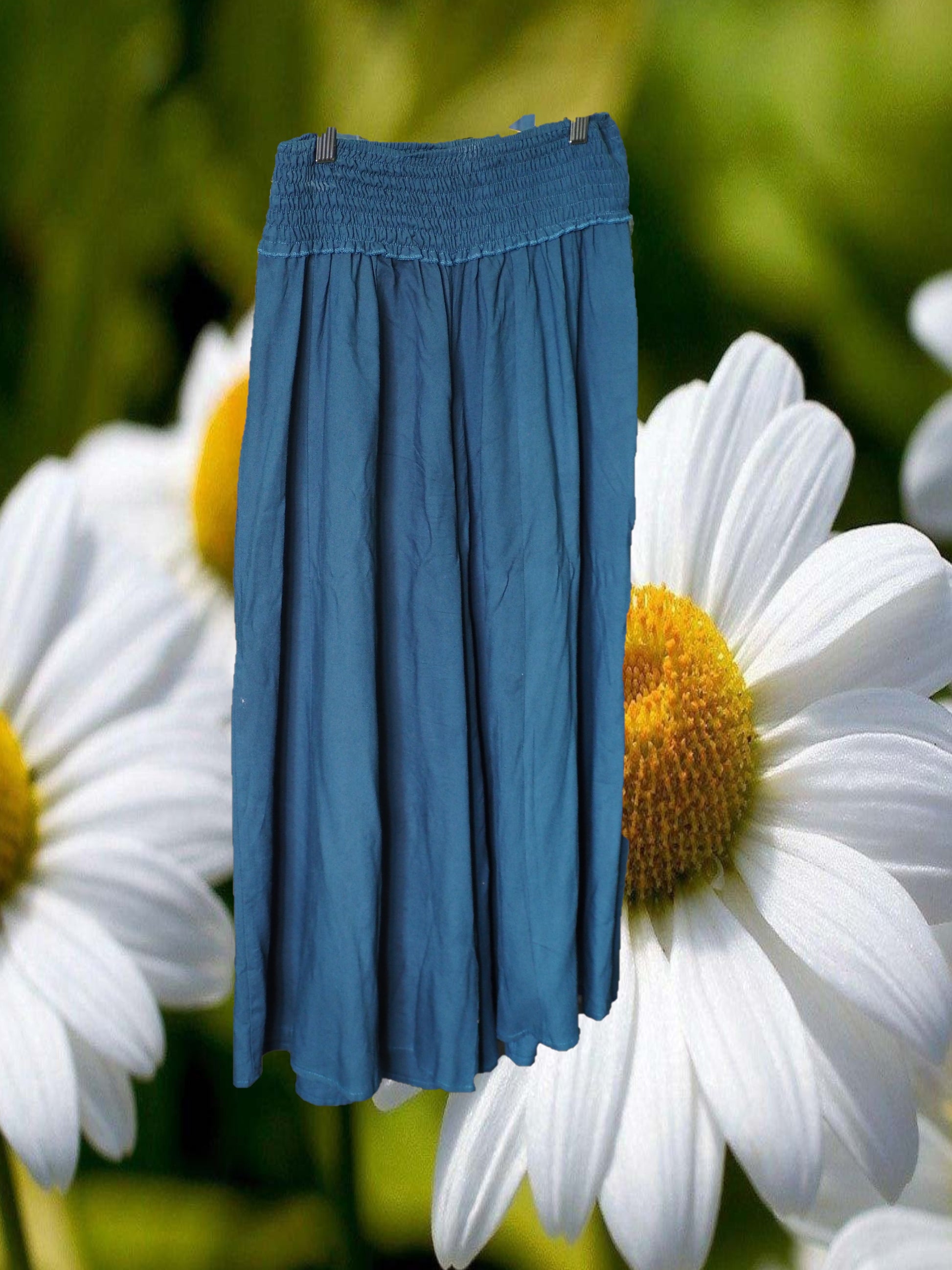 BERMUDA MUJER ANCHO AZUL VERDOSO