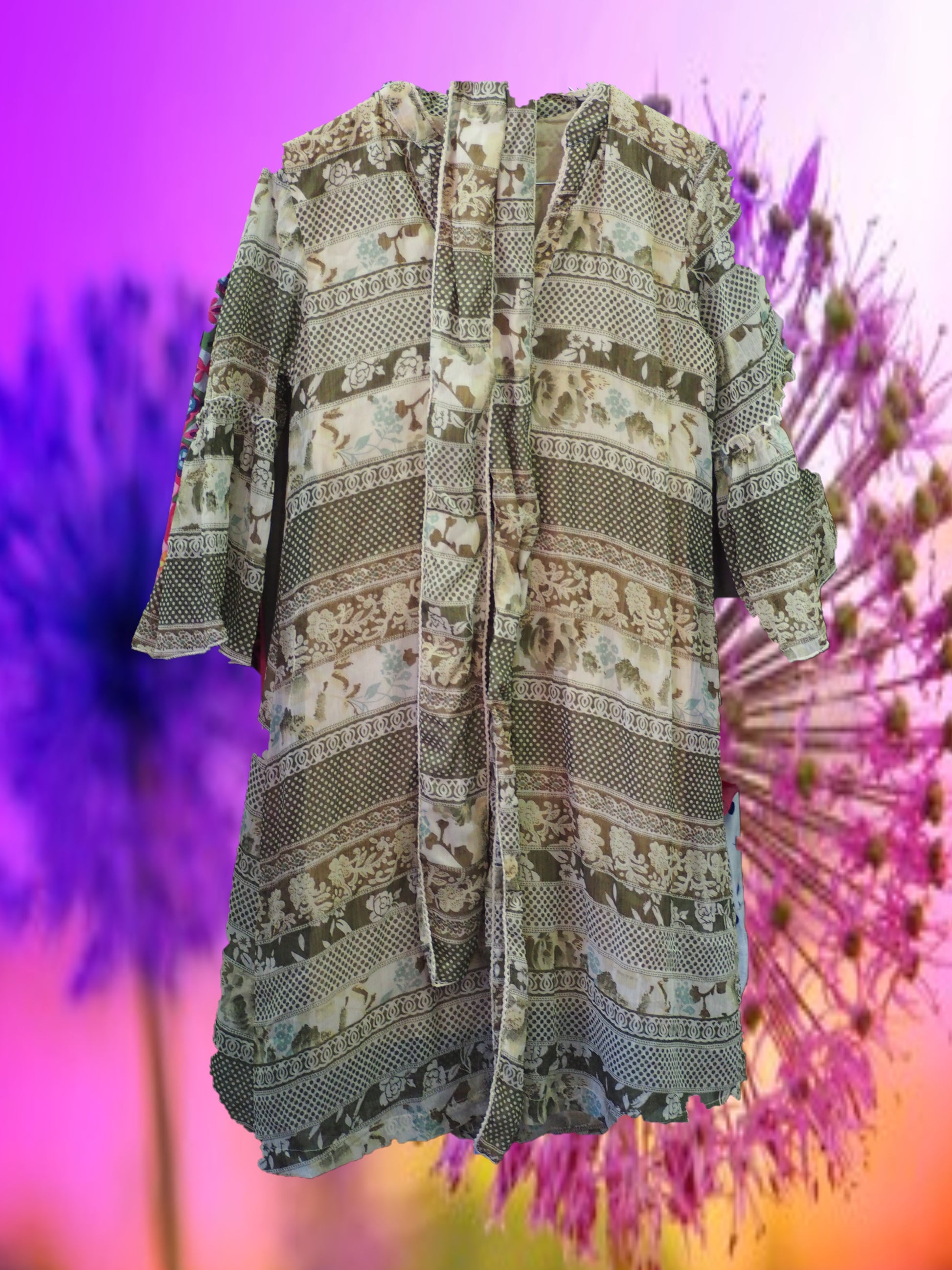 VESTIDO MIDI CON MANGAS FRANCESAS VERDE CON MANGA FRANCESA