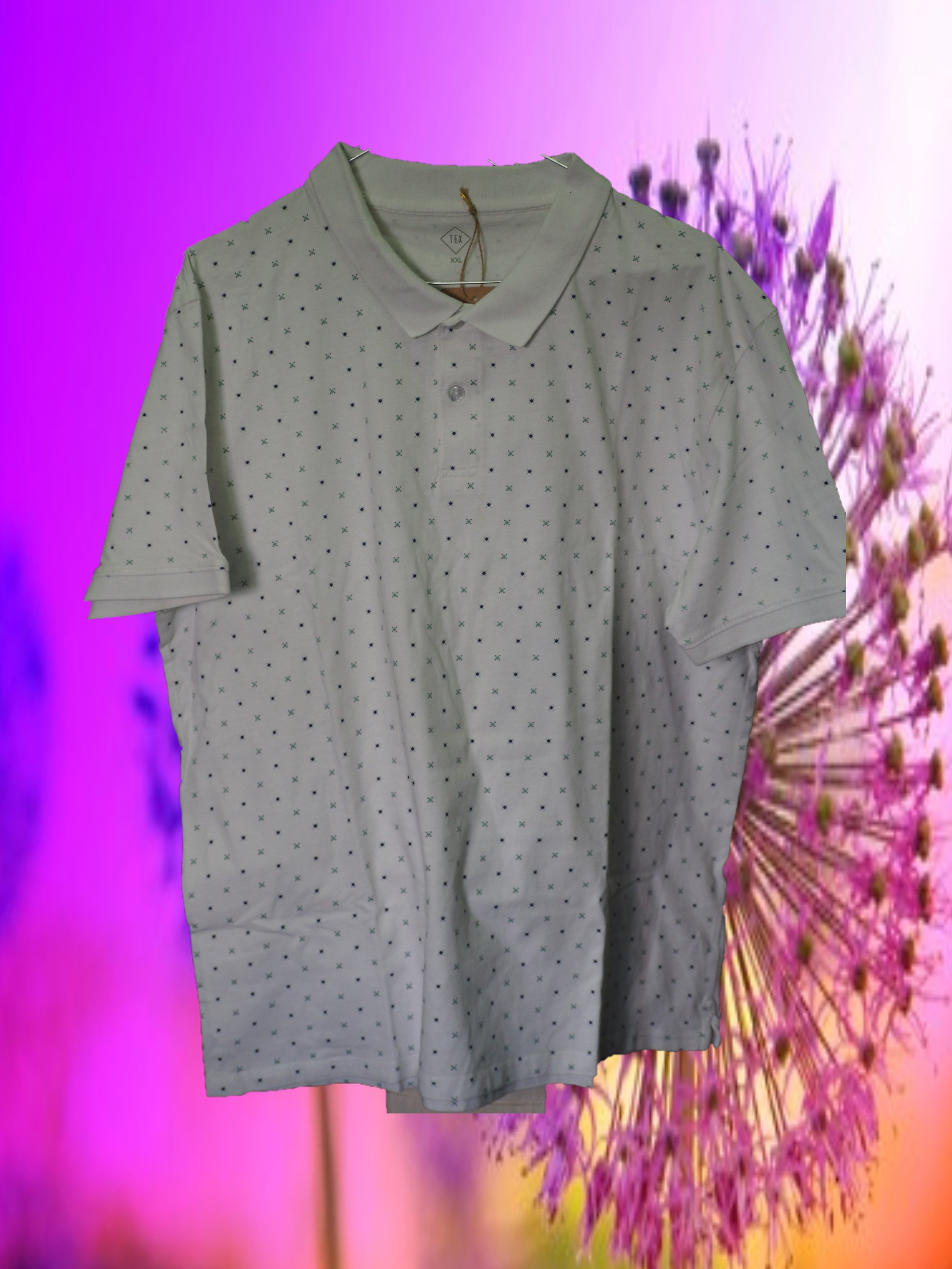 POLO MANGA CORTA BLANCO CON ESTAMPADO