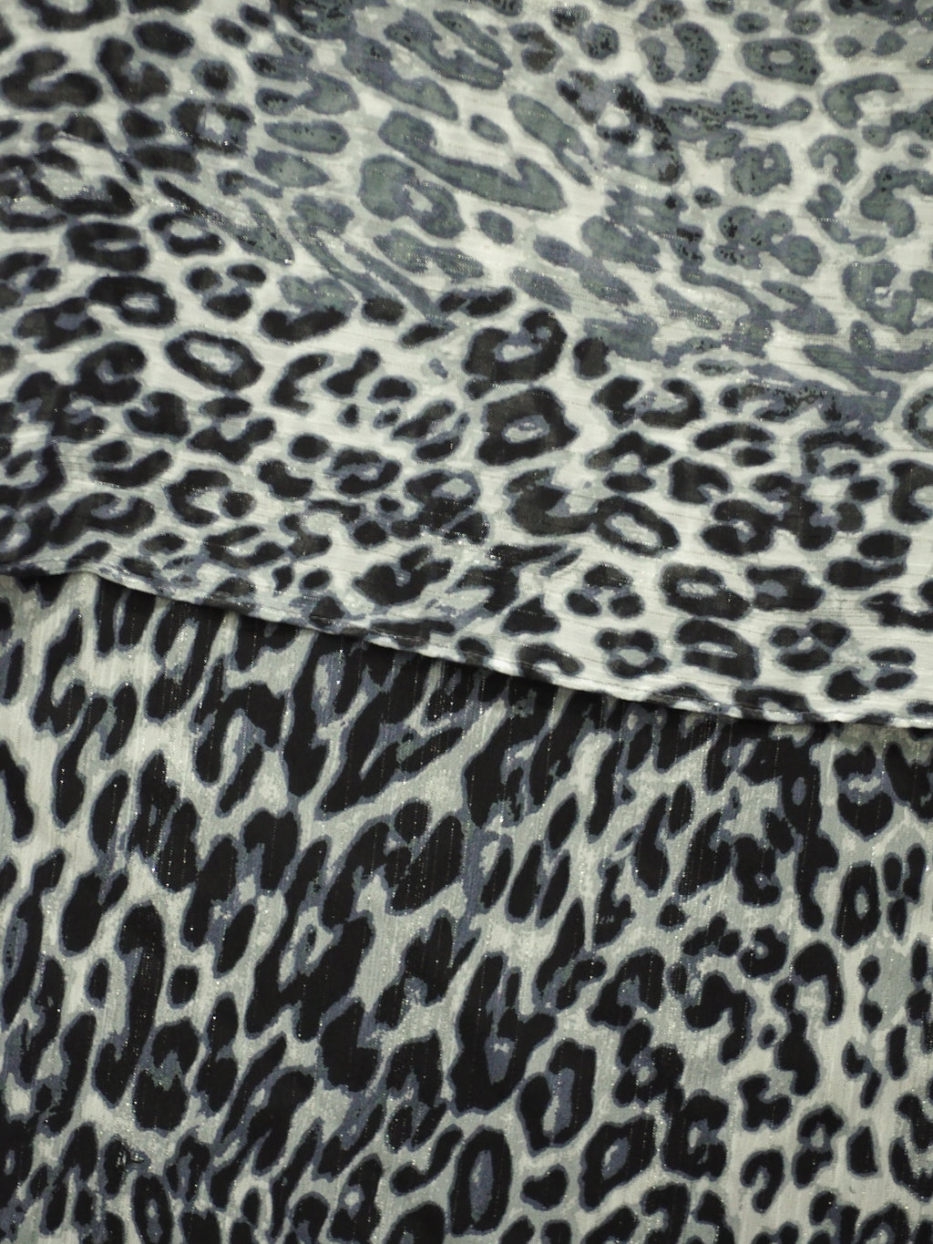 CAMISA MANGA LARGA ANIMAL PRINT NEGRA Y GRIS DKNY