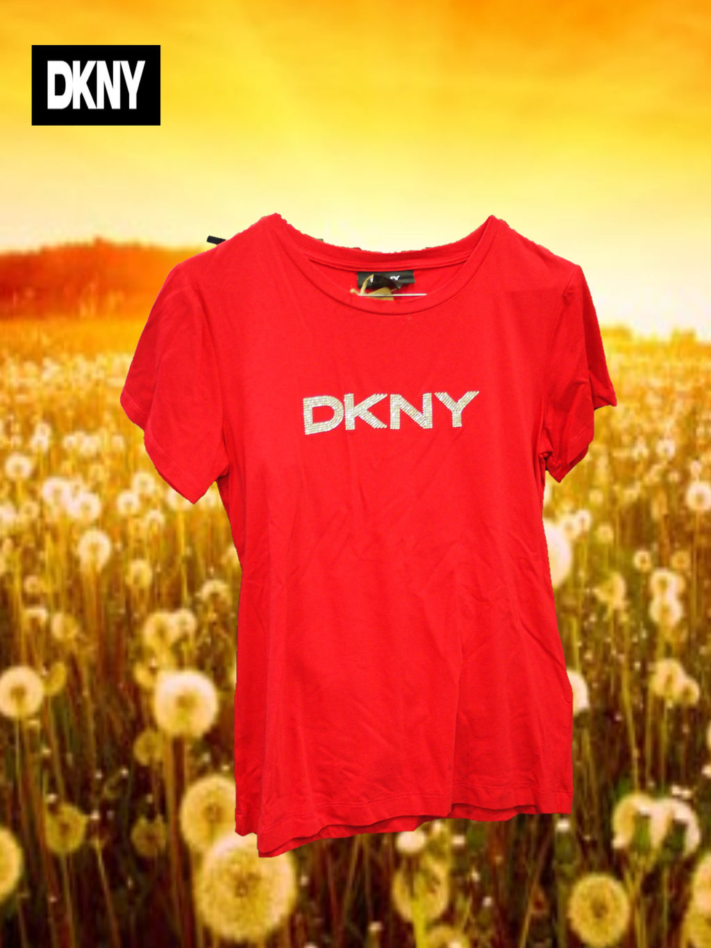 CAMISETA ROJA  MANGA CORTA CON LOGO DKNY