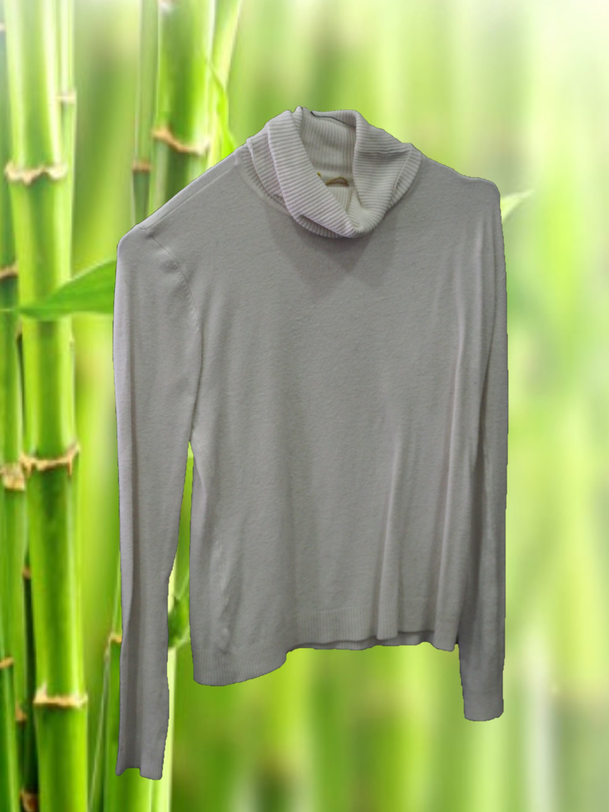 JERSEY BLANCO MUJER CON CUELLO VUELTO