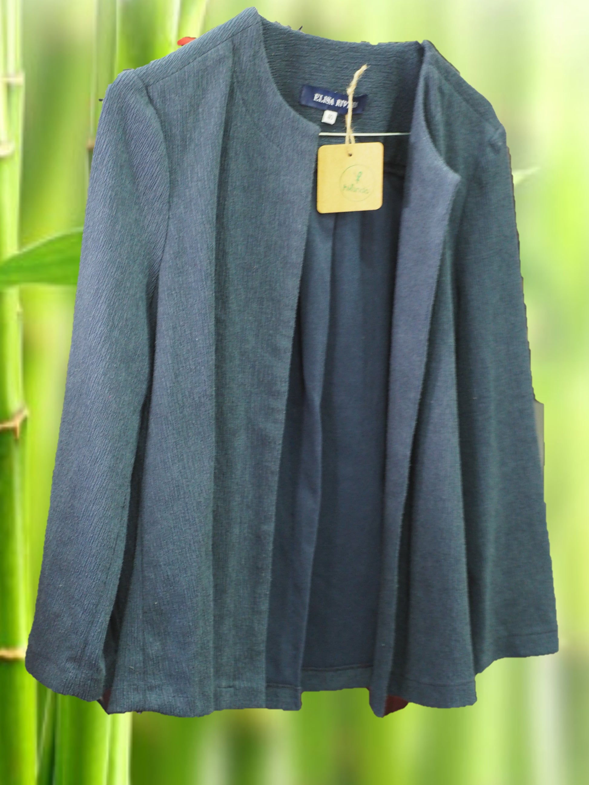 CHAQUETA MUJER AZUL DE PUNTO