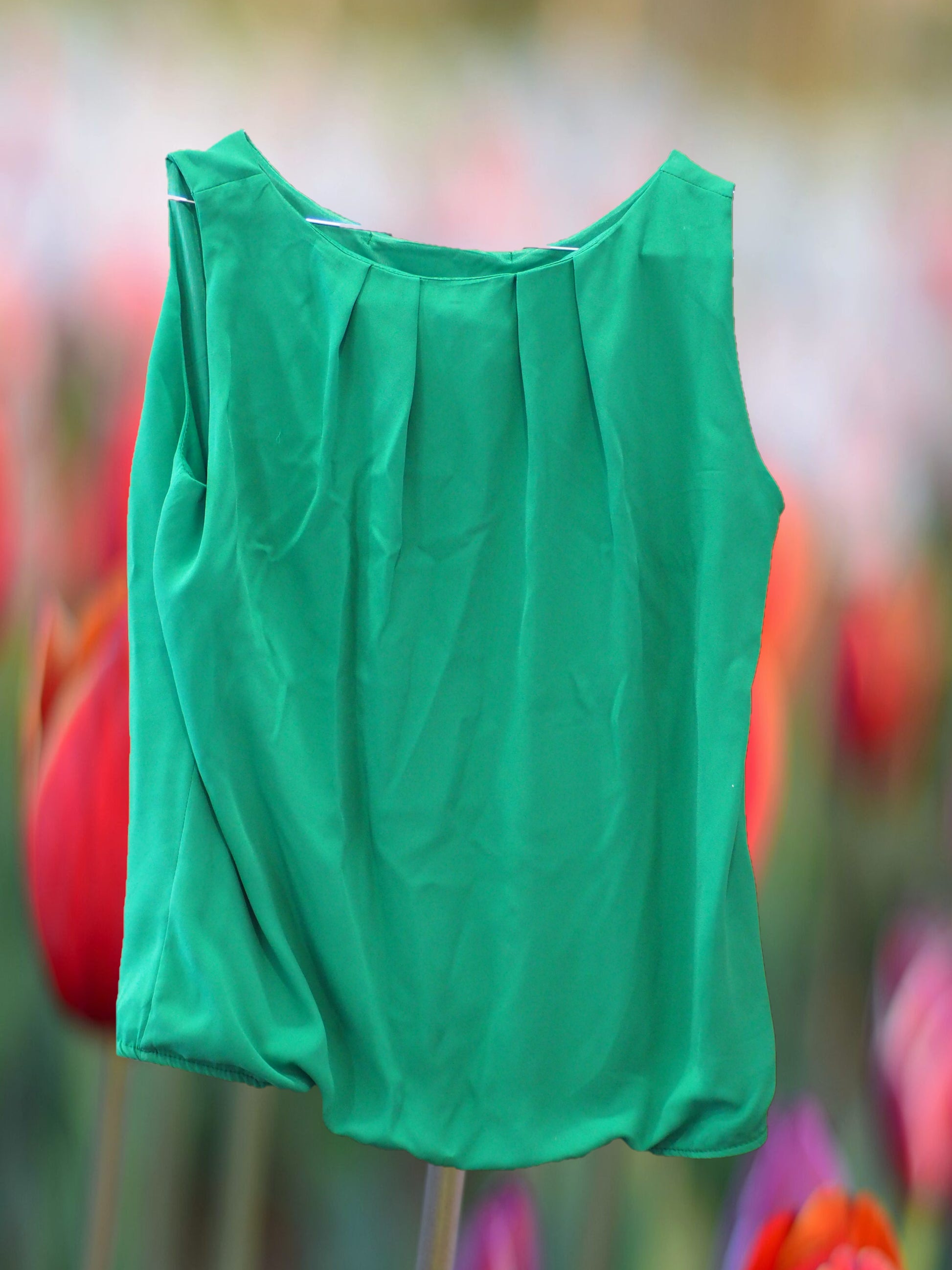 CAMISA GASA SIN MANGAS VERDE