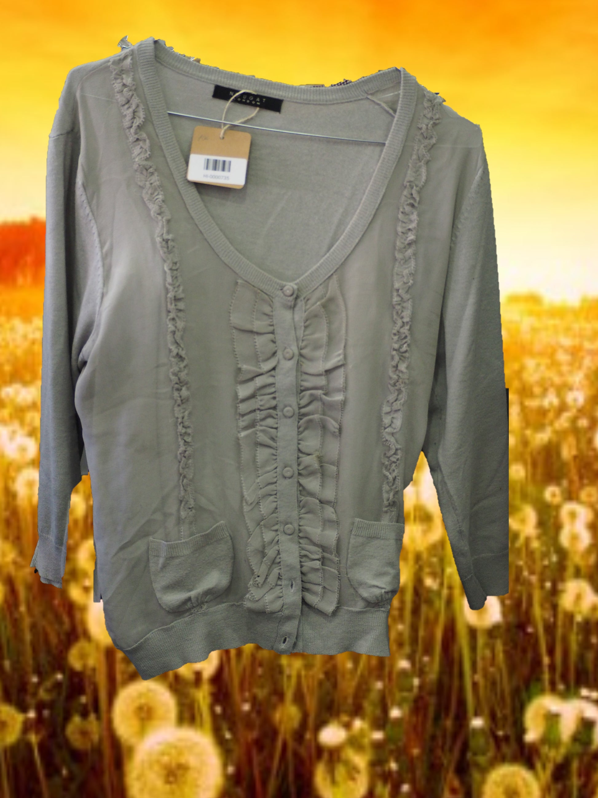 CHAQUETA MUJER GRIS DE PUNTO