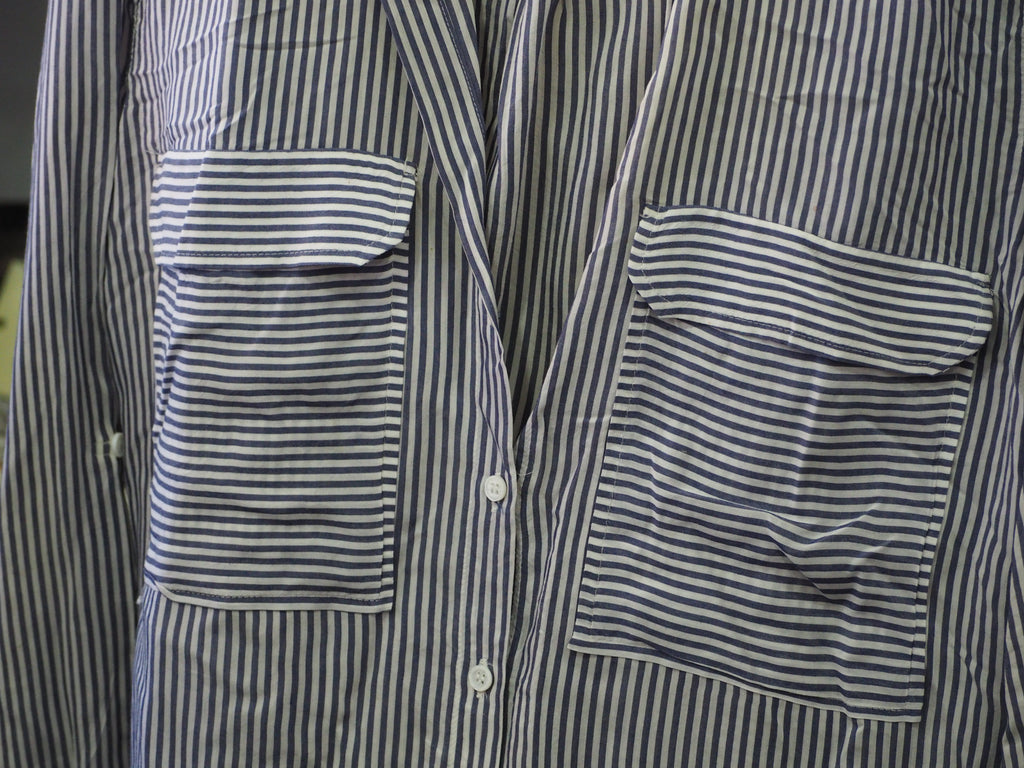 CAMISA MUJER BLANCA MANGA LARGA CON RAYAS