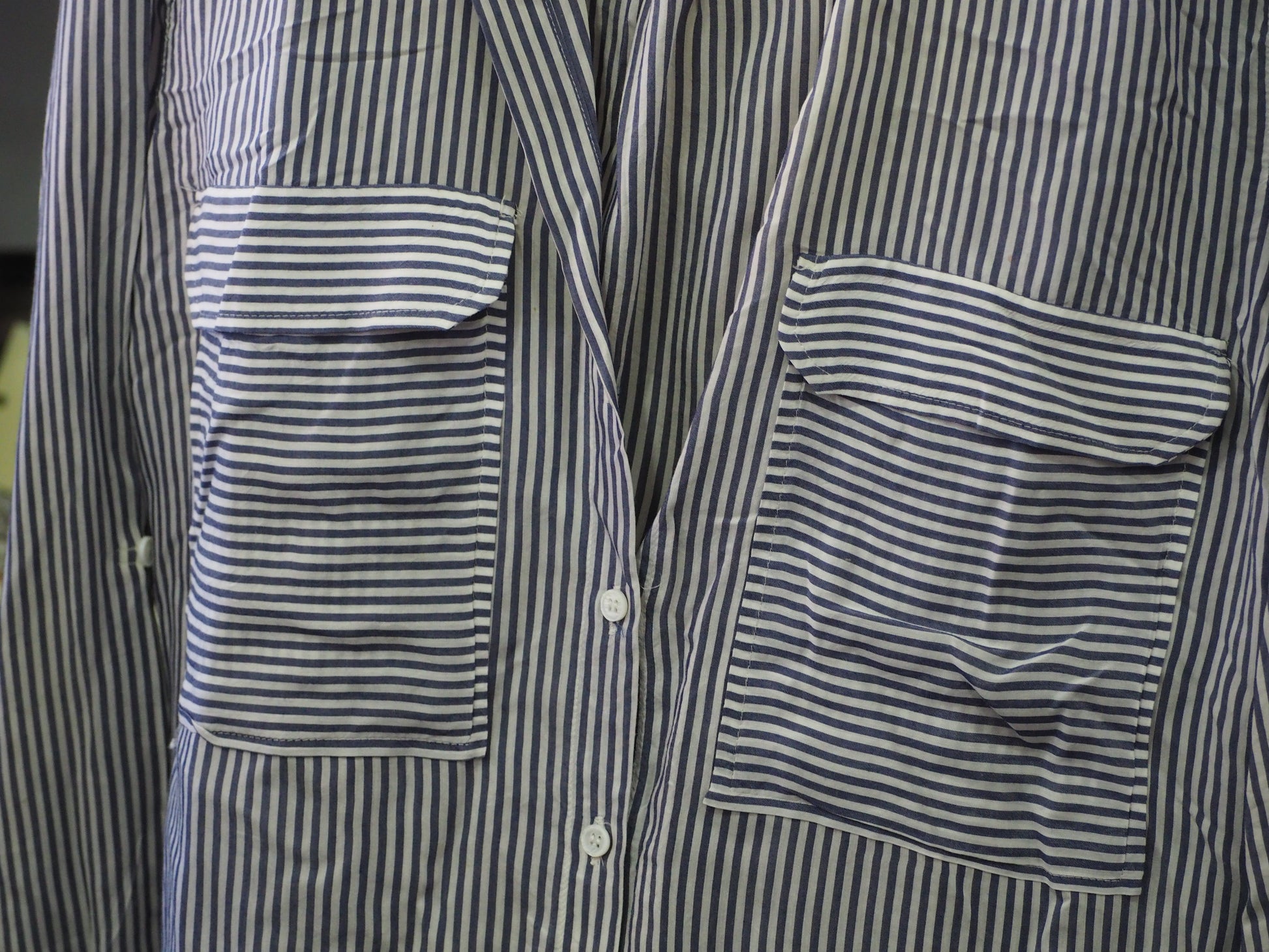 CAMISA MUJER BLANCA MANGA LARGA CON RAYAS