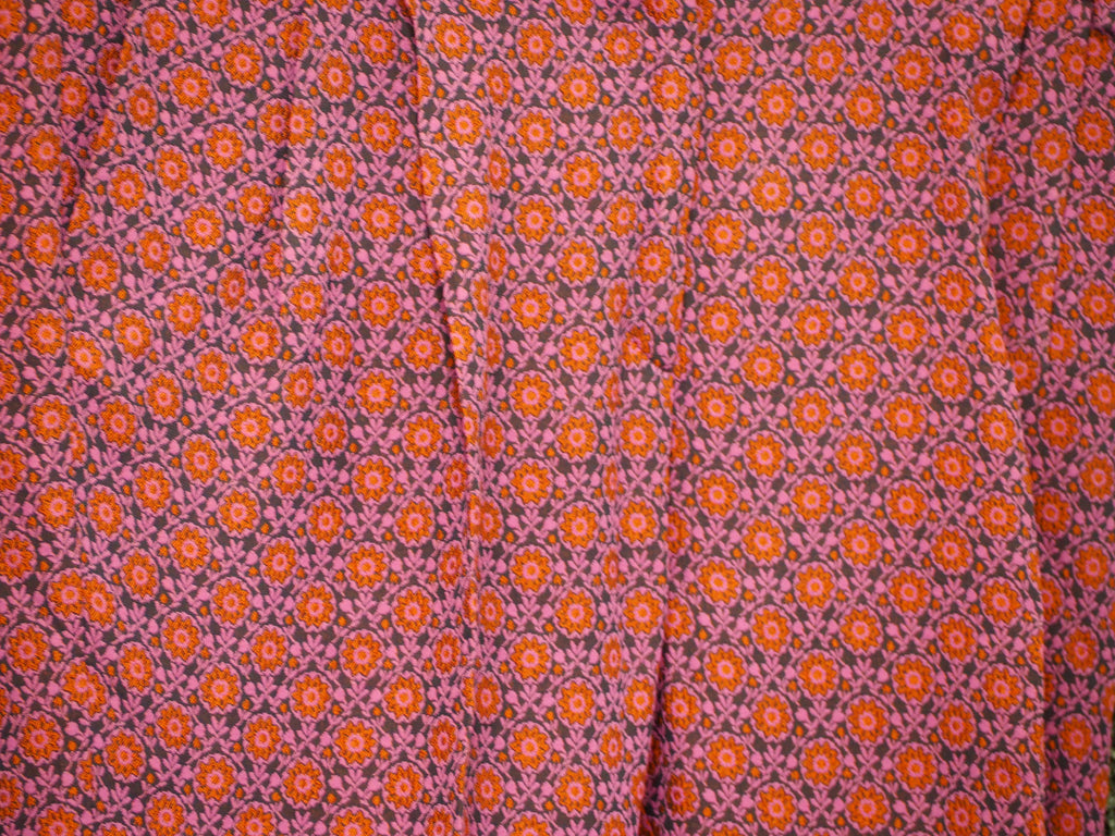 PANTALON MUJER VESTIR FUCSIA CON FLORES