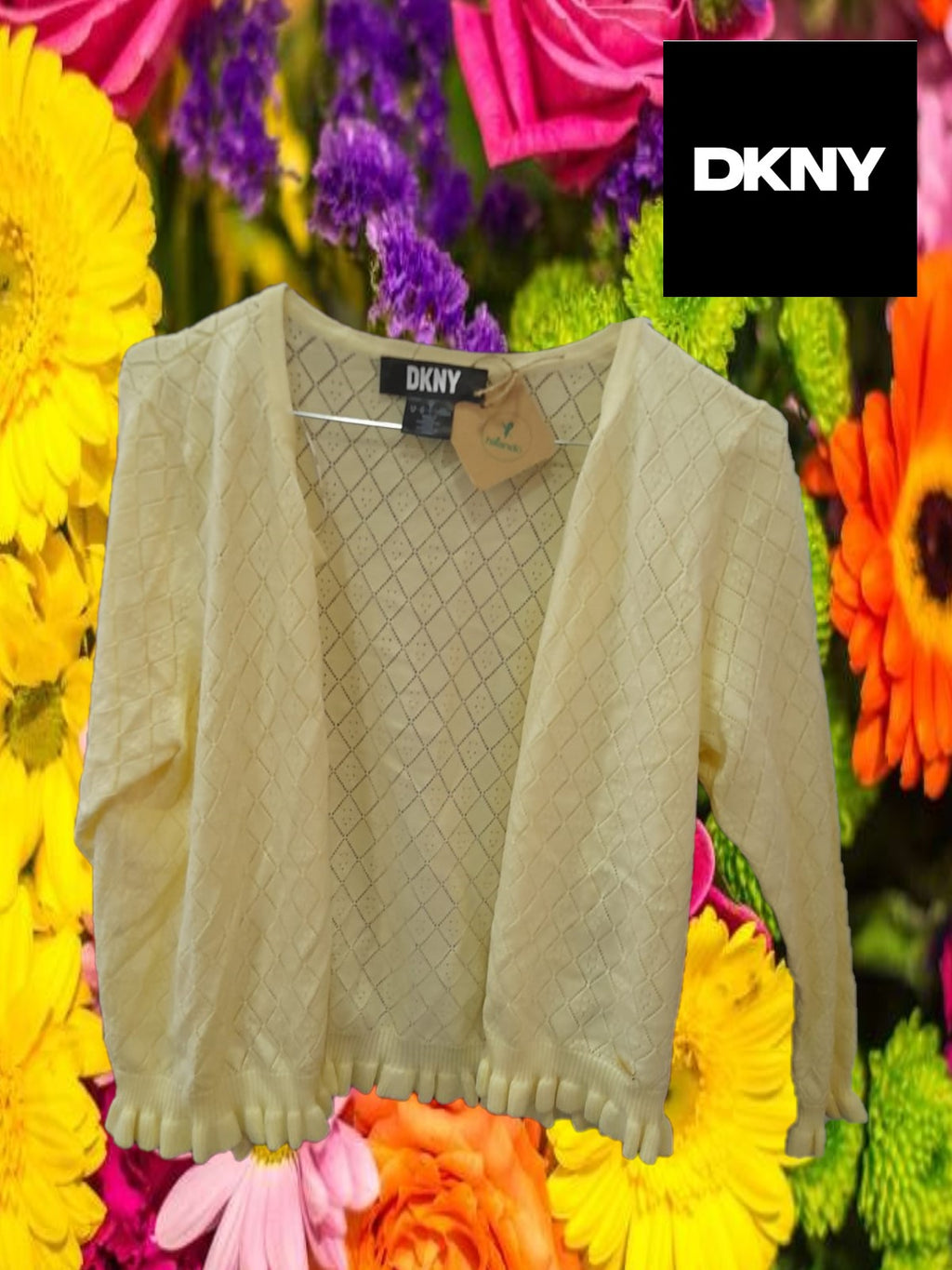 CHAQUETA MUJER AMARILLA DE PUNTO DKNY