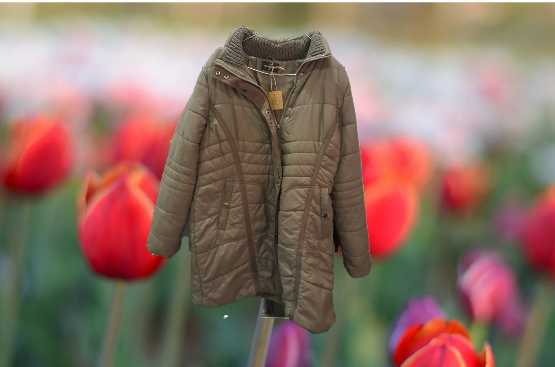 ABRIGO MUJER MARRÓN LARGO IMPERMEABLE