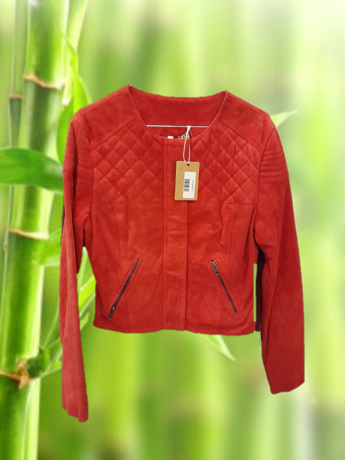 CHAQUETA MUJER ROJA DE ANTE