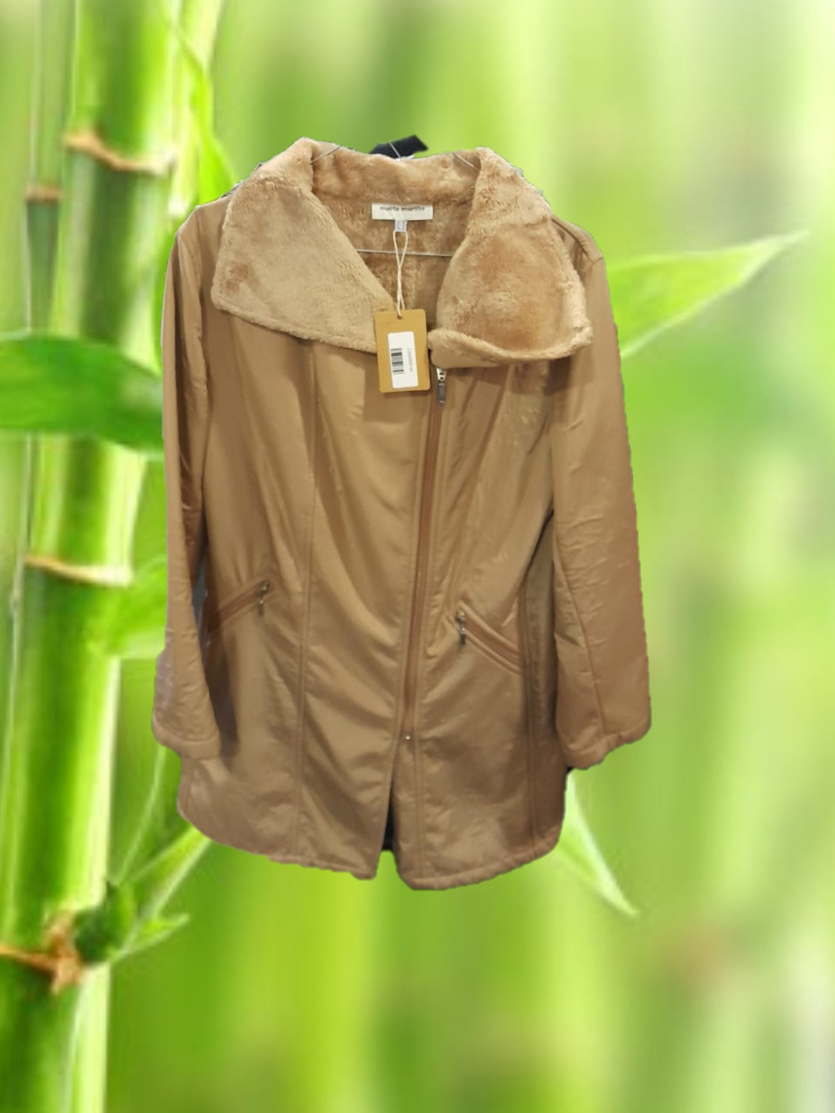 ABRIGO BEIGE CON PELO POR DENTRO MUJER