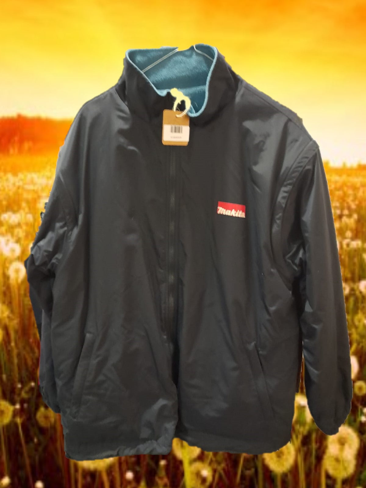 CHAQUETA AZUL MARINO IMPERMEABLE CON FORRO POR DENTRO
